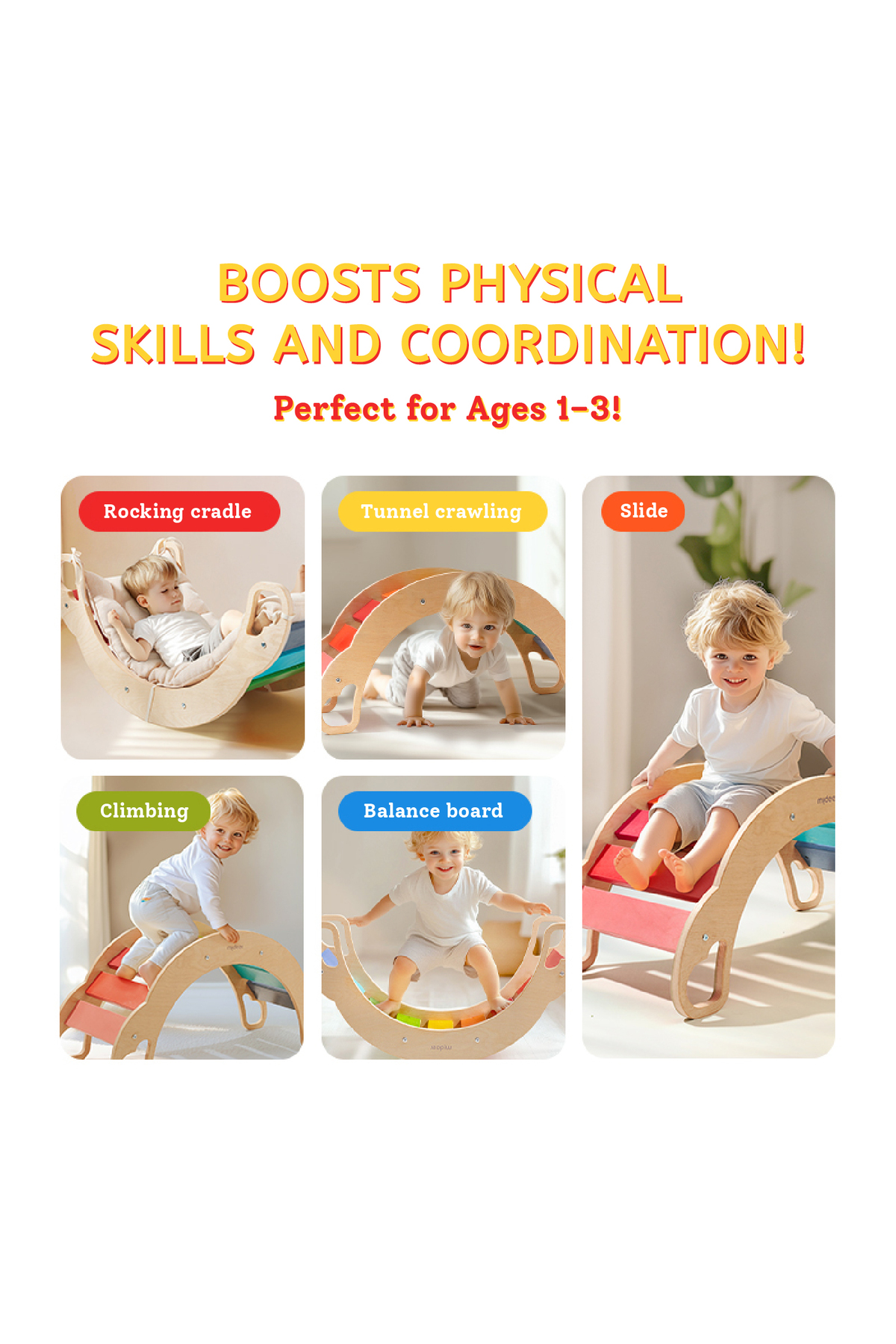 صندلی صخرهنوردی چوبی رنگینکمان