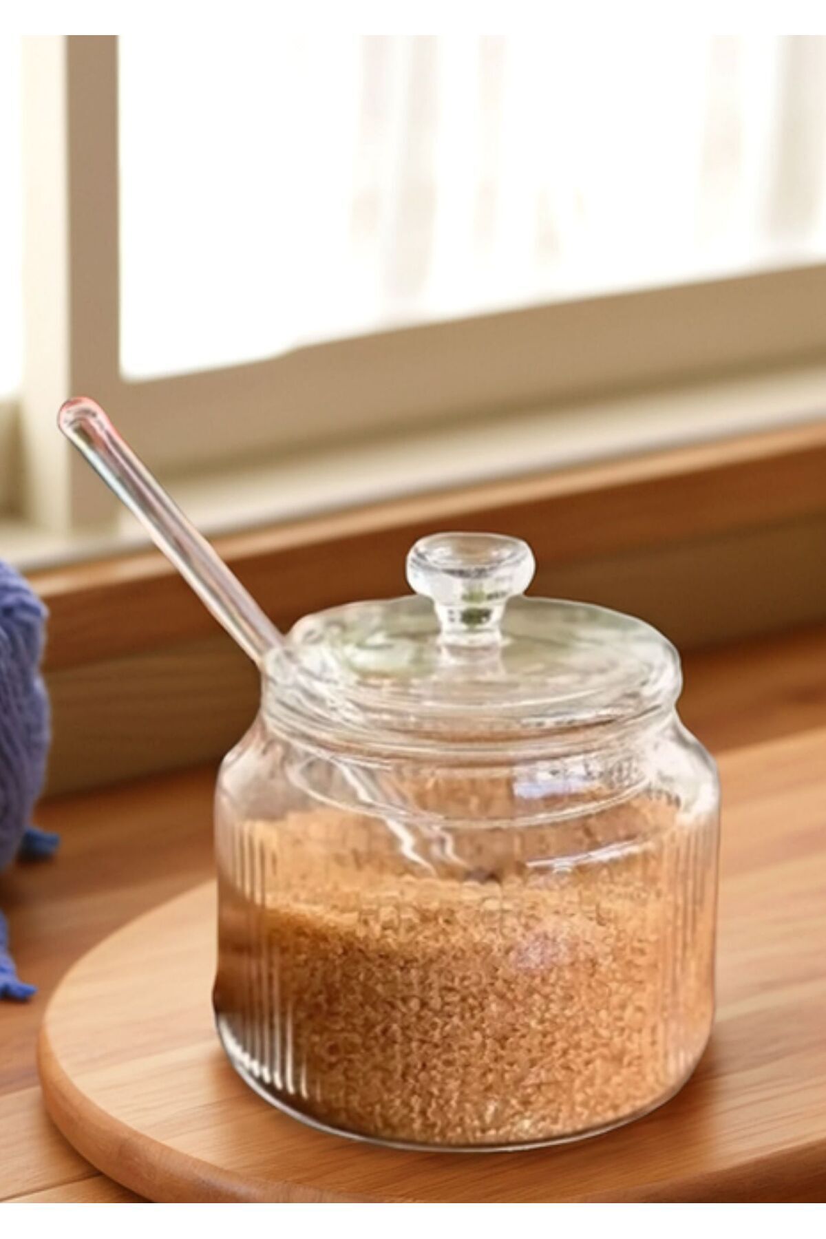 inmyhome 3 Parça Cam Şekerlik ve Reçellik Seti Kapaklı Kahvaltı Sunumluk Mutfak ve Misafirlik İçin Şık Sunum