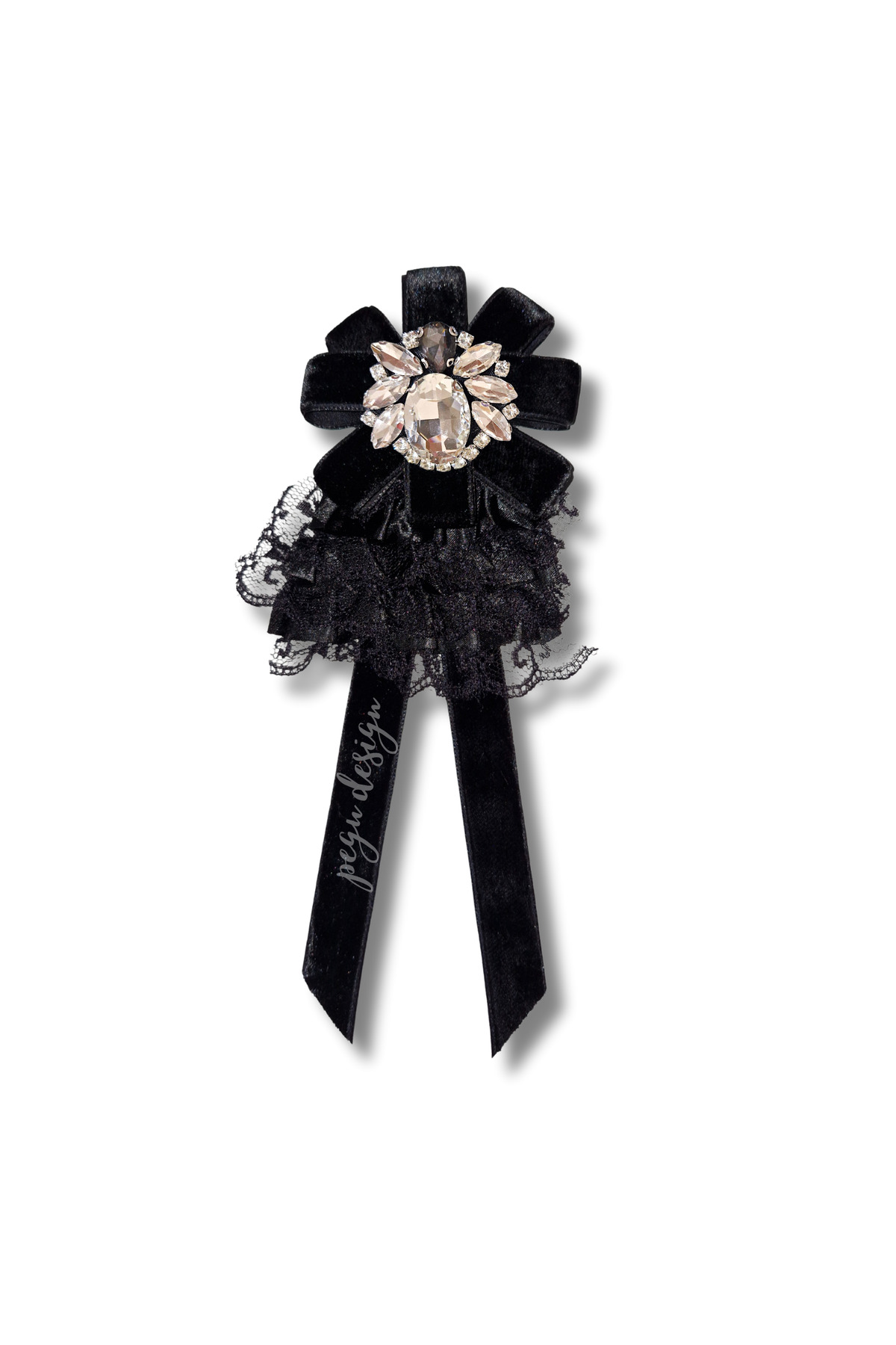 SHİNE SERIES BLACK RIBBON BROOCH,SCHOOL WORK , SHIRT JACKET COLLAR FLOWER