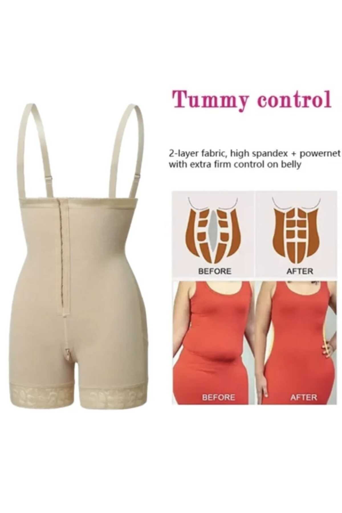 Fstyle-Body sculpting compression garment with 3 front clips for control and compression after childbirth and other occasions 2