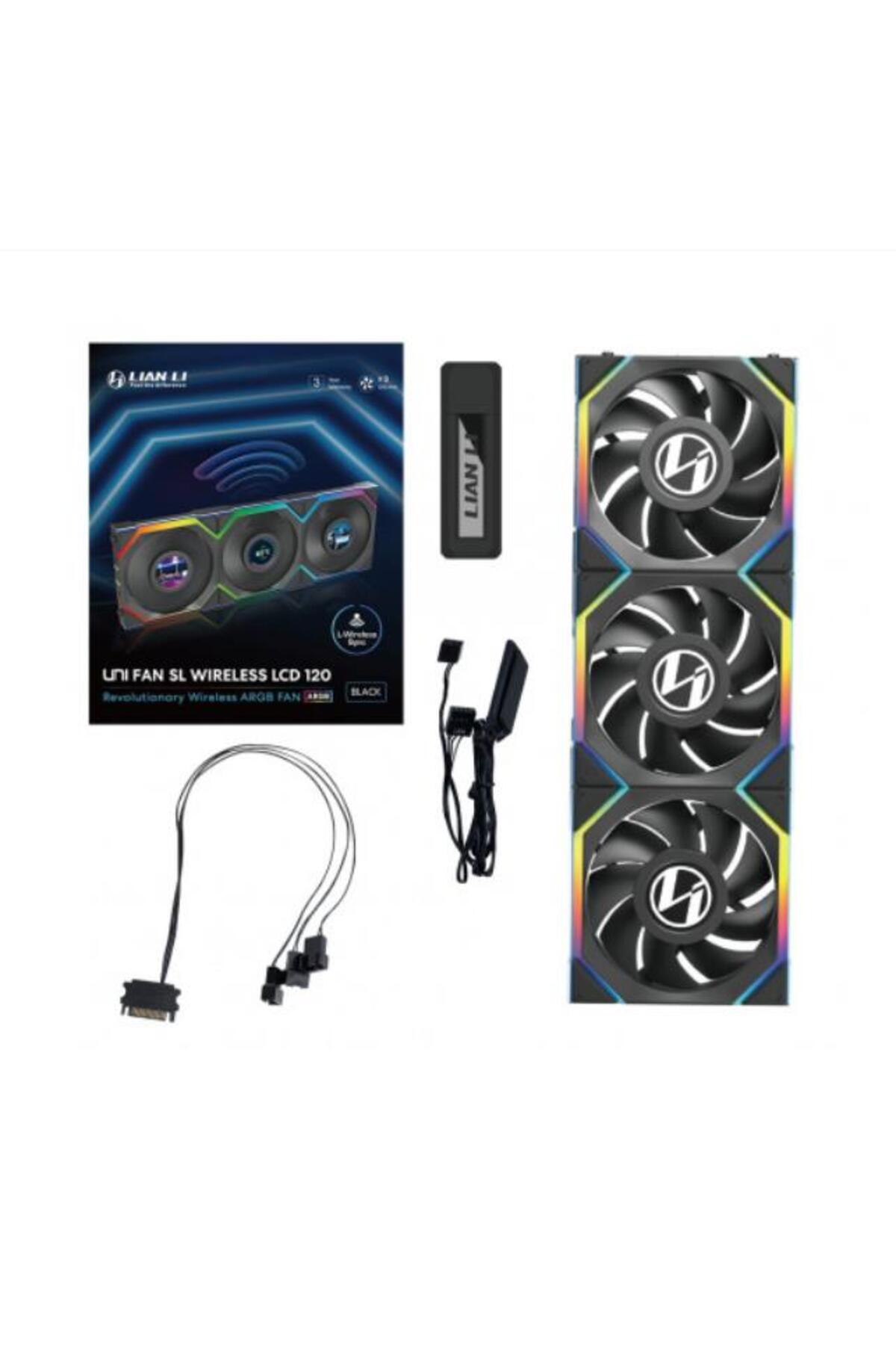 Genel Markalar Lian Li UNI FAN SL WIRELESS LCD 3x120mm Siyah Kasa