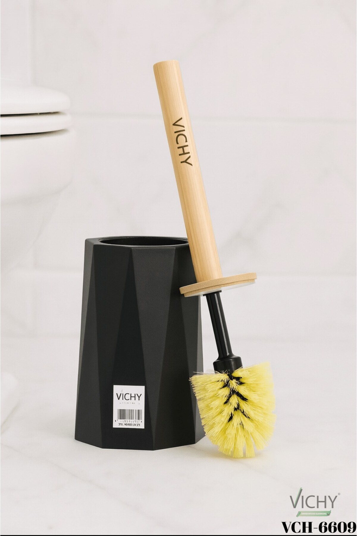 Vichy KLOZET FIRÇASI SİYAH VCH-6609 BAMBU AHŞAP SAPLI