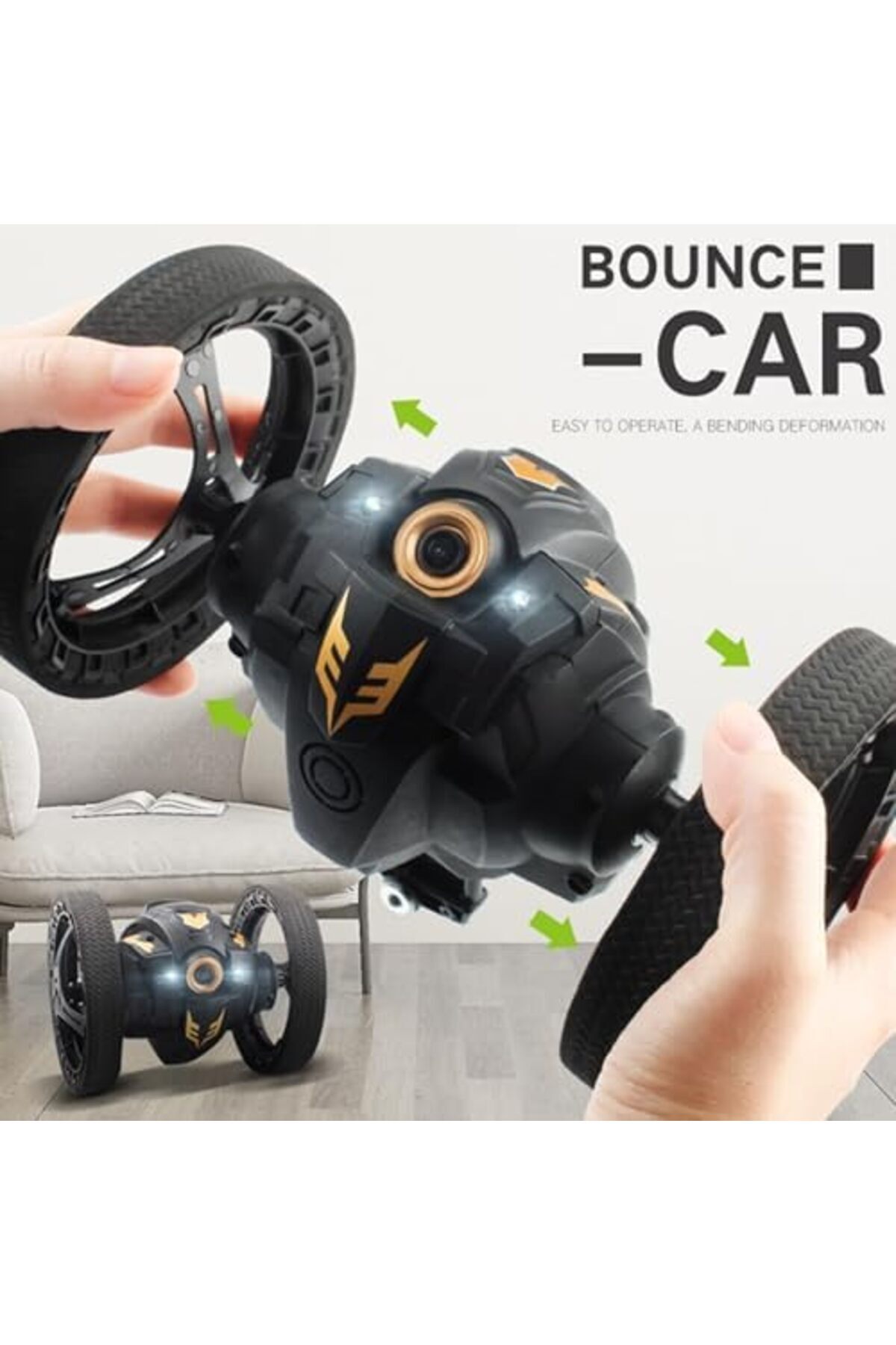 Generic-RC Stunt Car with HD WiFi Camera, Remote Control Bounce Car with 360° Rotation, Sound & Lights 3