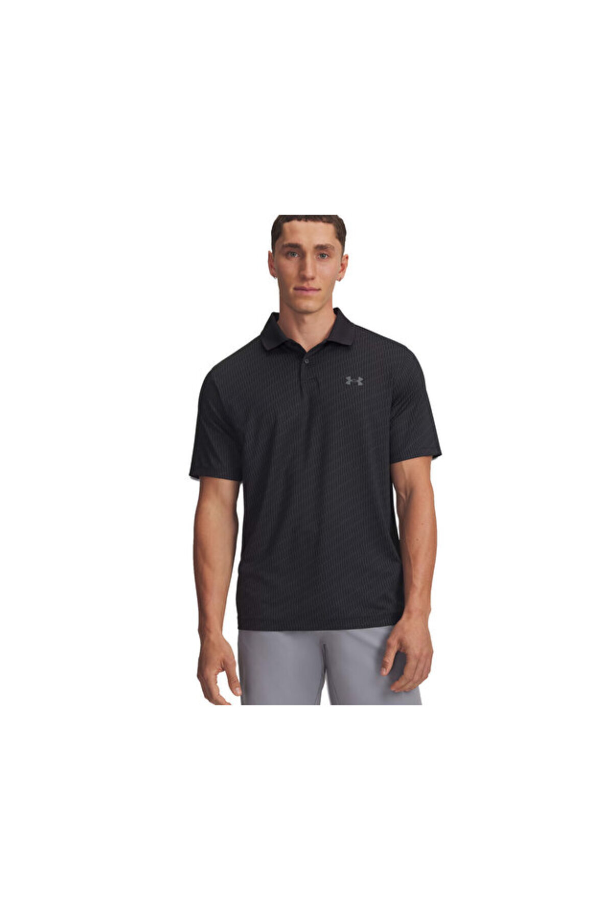 آندر آرمور کاپشن راحتی مردانه پولو طرح‌دار UA Matchplay مدل ۱۳۷۷۳۷۷-۰۱۰ مشکی