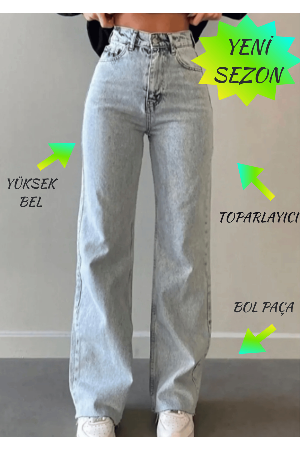 jsshop collection ^^MUST-HAVES^^NOVÁ SEZÓNA DÁMSKE VYSOKÉ ŠIROKÉ NOHAVICE PAL...