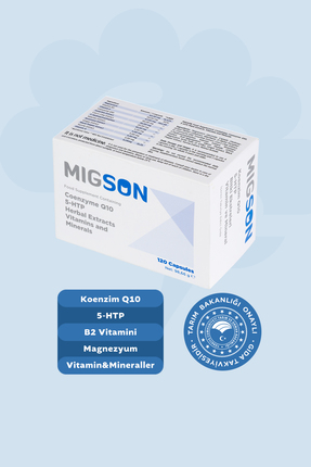 MİGSON Migson 120 Kapsül | Mıgren Ve Bas Agrisi Destekleyici Vitamin & Bitkis...