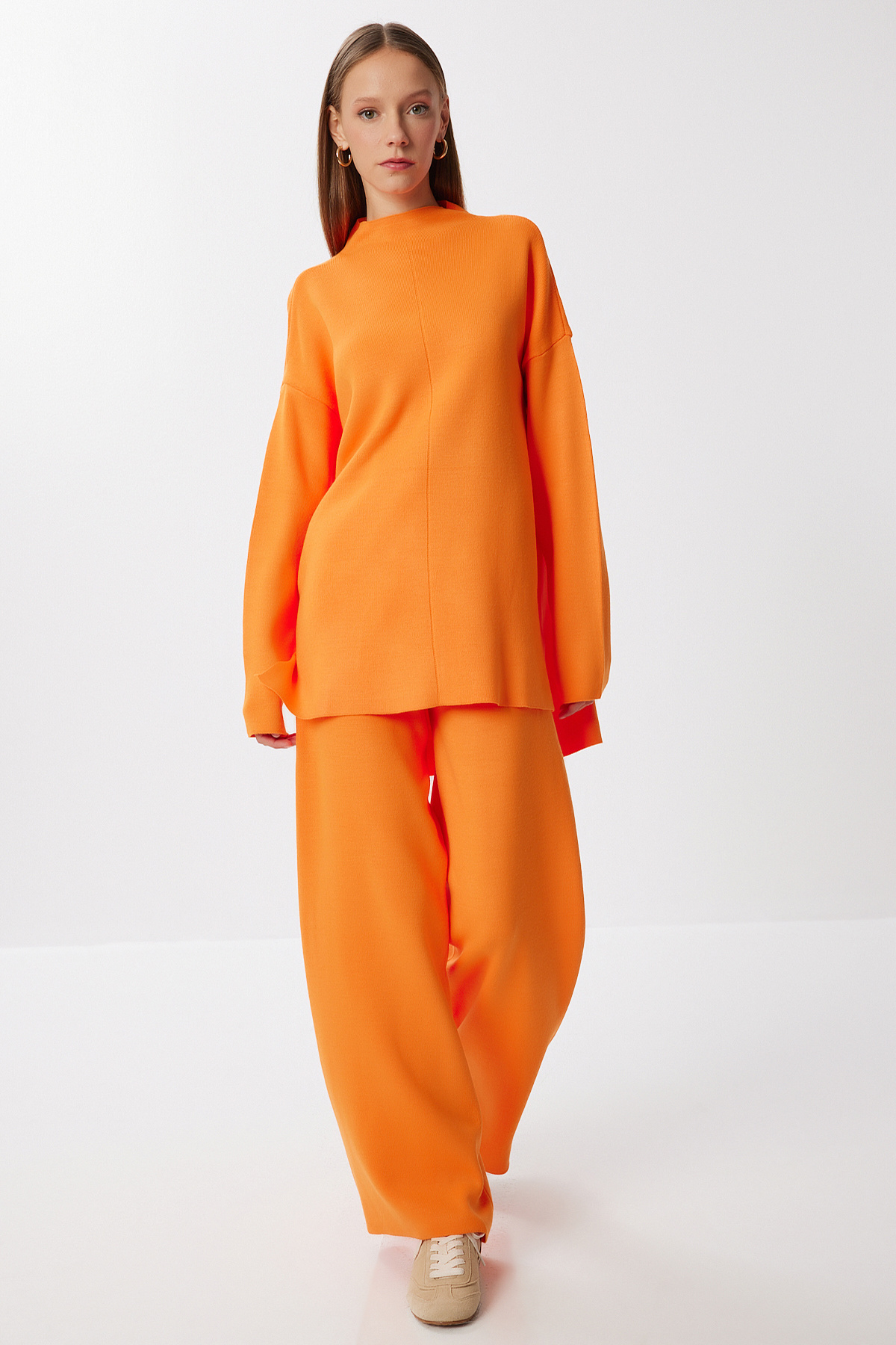 Happiness İstanbul Női sötétkék pulóver nadrág kötöttáru szett YY00273