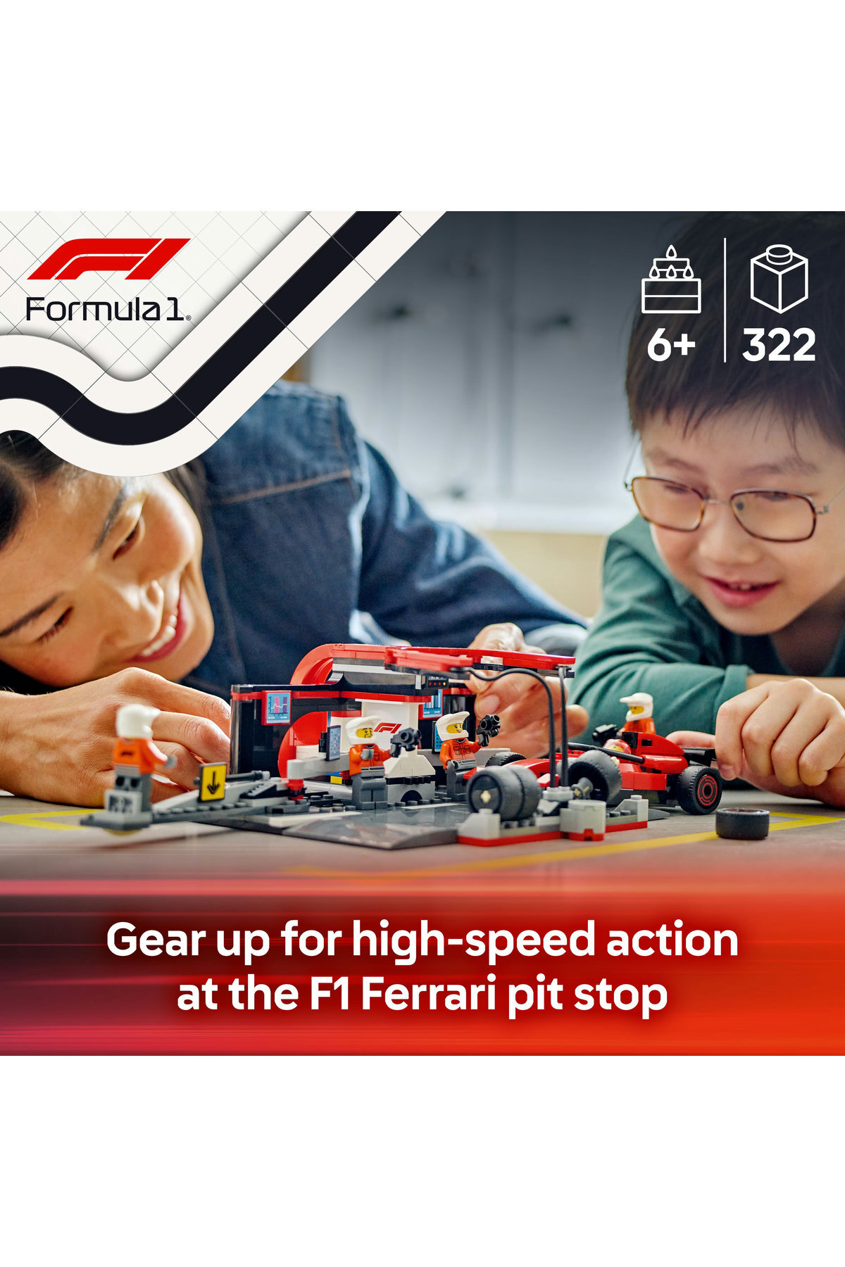 ® سیتی F1 پیت استاپ و تیم پیت با مجموعه مونتاژی ماشین فراری 60443 برای کودکان ۶ سال به بالا (۳۲۲ قطعه)