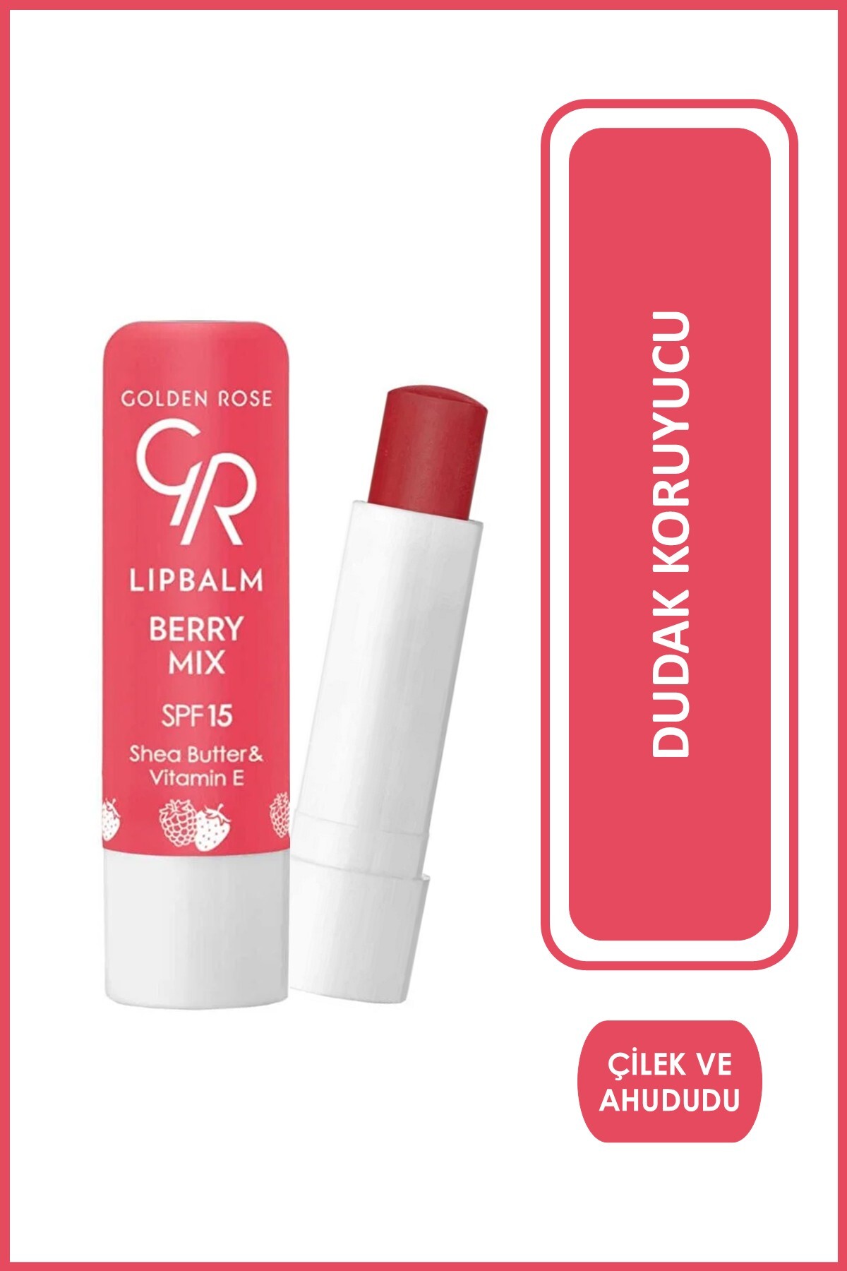 Golden Rose Lip Balm Berry Mix SPF15 Çilek & Ahududu İçerikli Dudak Nemlendirici 4.6 g