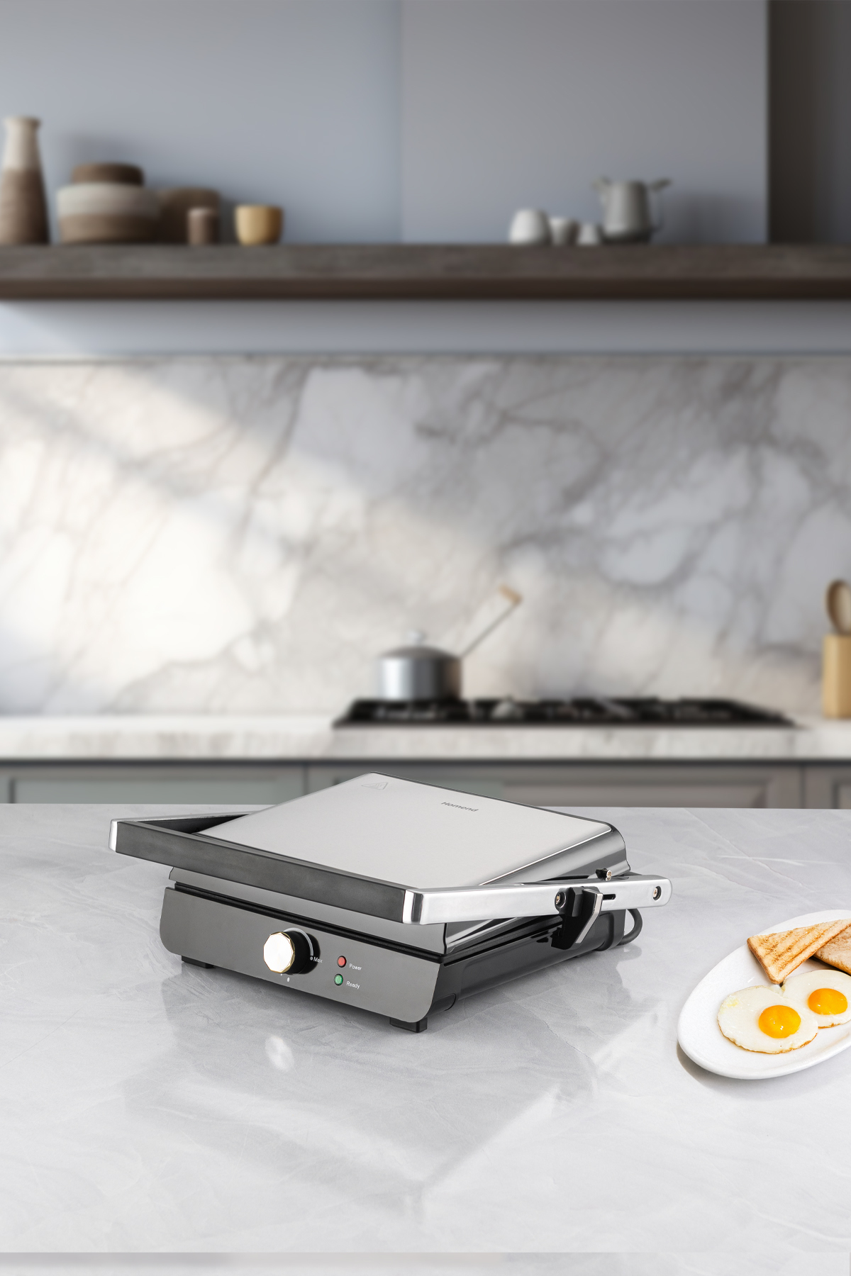 HOMEND Grilliant 1356h Inox Gövdeli Döküm Plakalı Tost Ve Izgara Makinesi