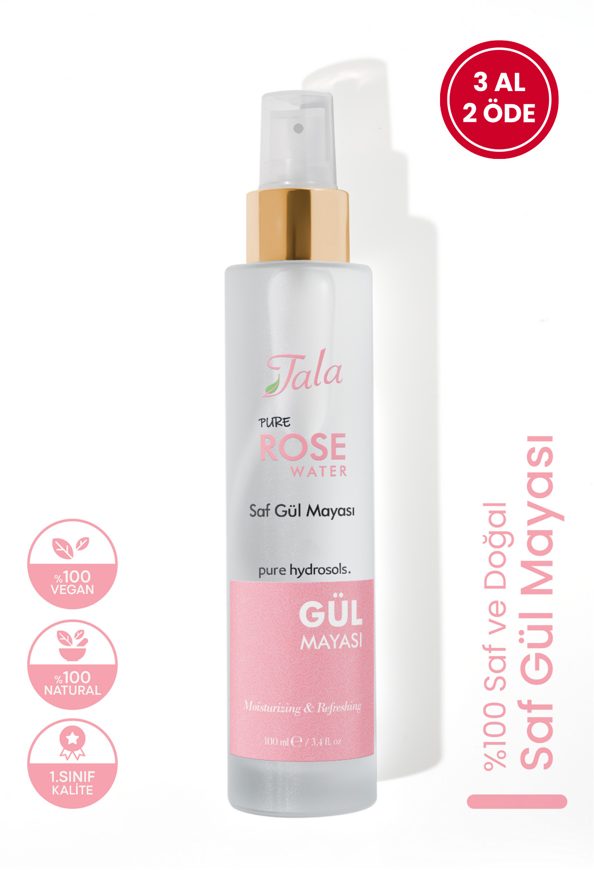 Tala Gül Mayası %100 Saf Gül Suyu Gözenek Sıkılaştırıcı Aydınlatıcı ve Arındırıcı Tonik 100 Ml