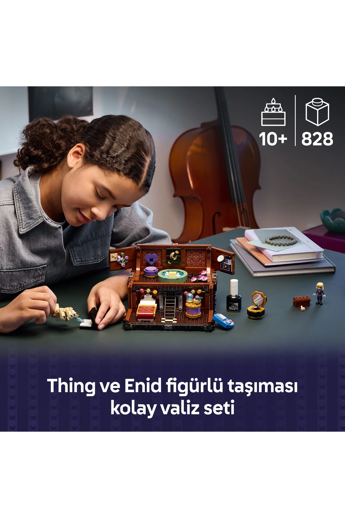 ® آپارتمان ۷۶۷۸۵ Wednesday Thing – مجموعه ساختمانی اسباب‌بازی هدیه تولد برای سنین ۱۰ سال به بالا (۸۲۸P)