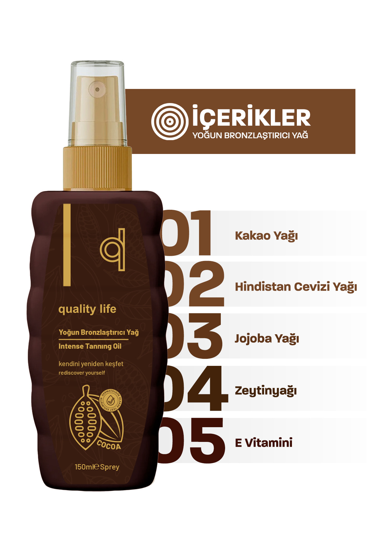 Yoğun Bronzlaştırıcı Güneş Yağı E Vitaminli Işıltılı 150 ml Şişe — bronzlaştırıcı-güneşsiz-yağ-krem — تصویر 4 از 6