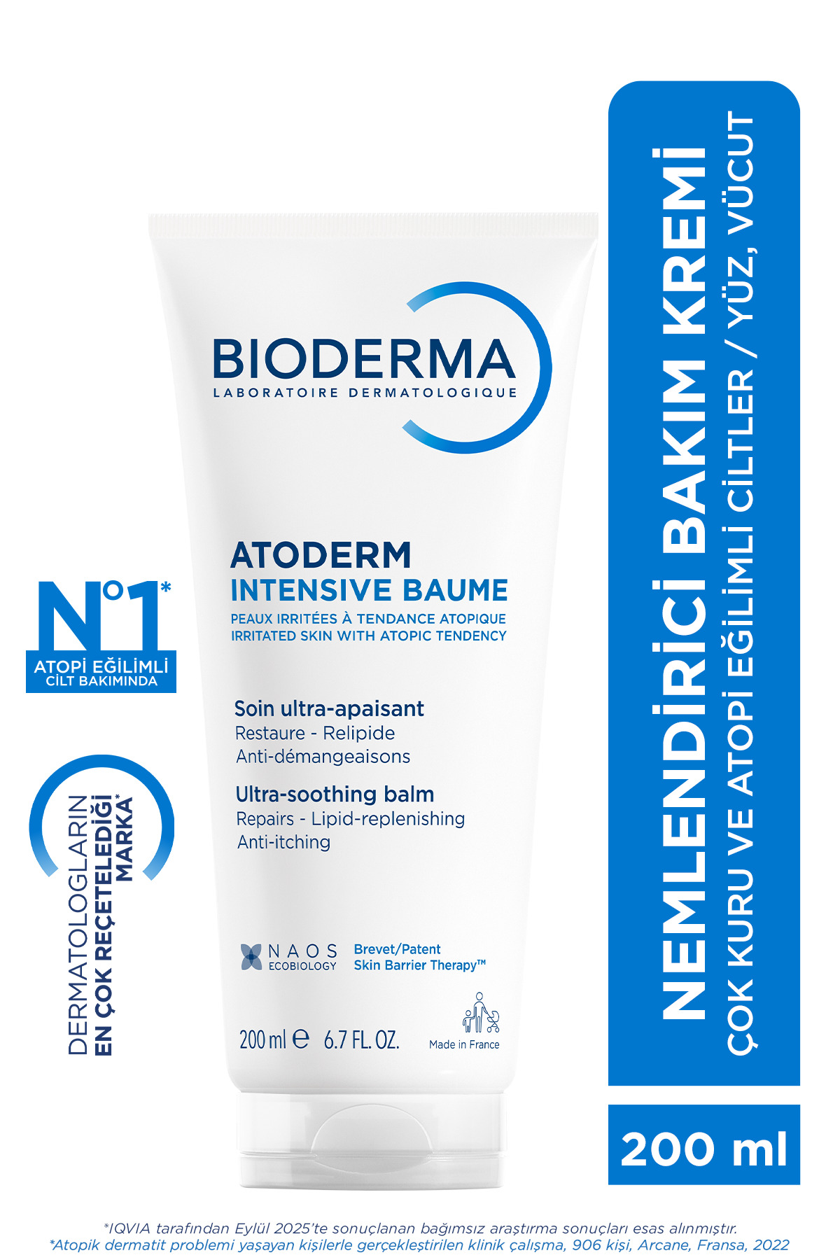 Bioderma Atoderm Intensive Balm Çok Kuru Atopi Eğilimli Cilt Nemlendirici Onarıcı Krem Yetişkin, Çocuk 200 ml