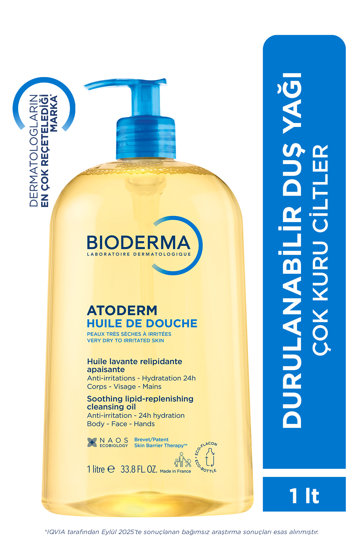 Bioderma Atoderm Shower Oil Kuru Cilt Nemlendirici ve Besleyici Duş Yağı Niasinamid Bebek Çocuk Yetişkin 1 Lt