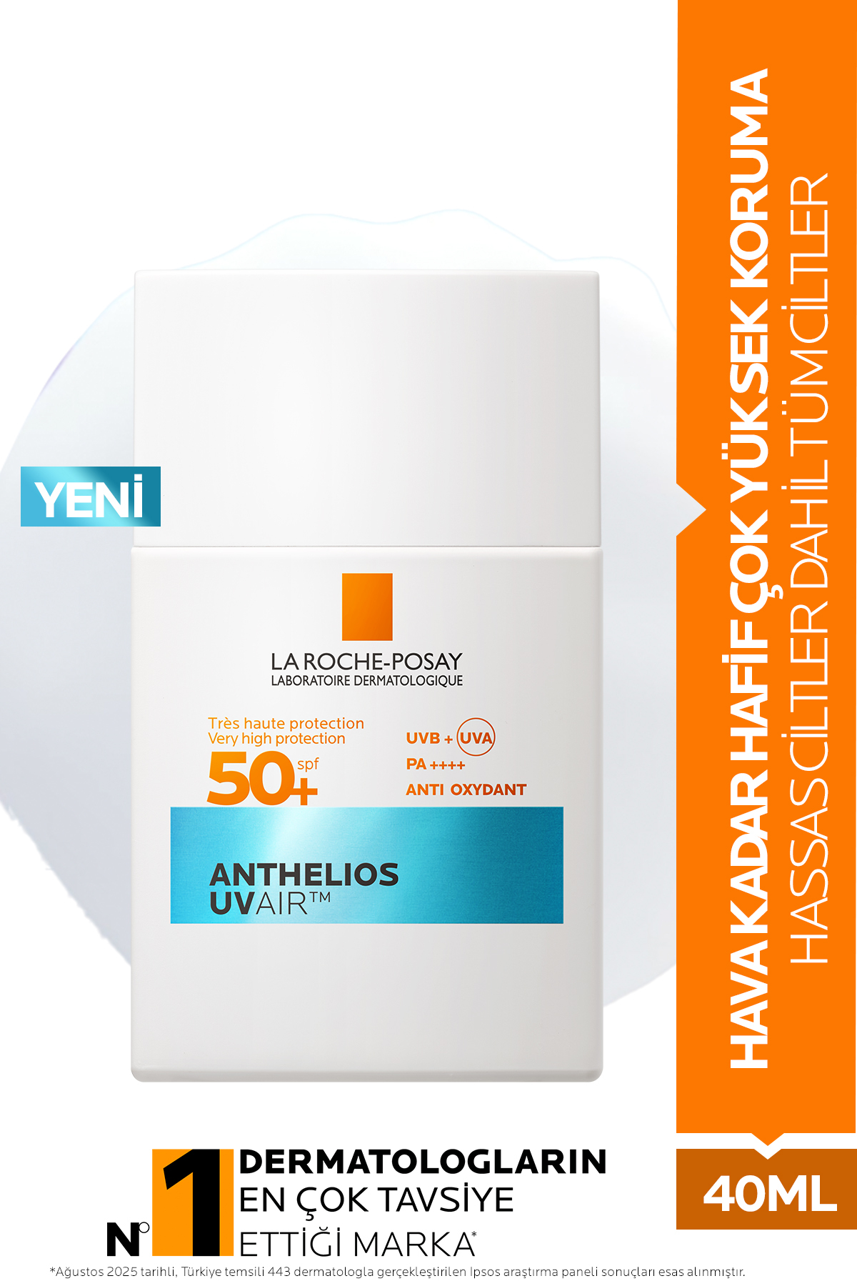 La Roche Posay Anthelios Uvair SPF50+ Hava Kadar Hafif Tüm Ciltler İçin Yüz Güneş Kremi 40 ml