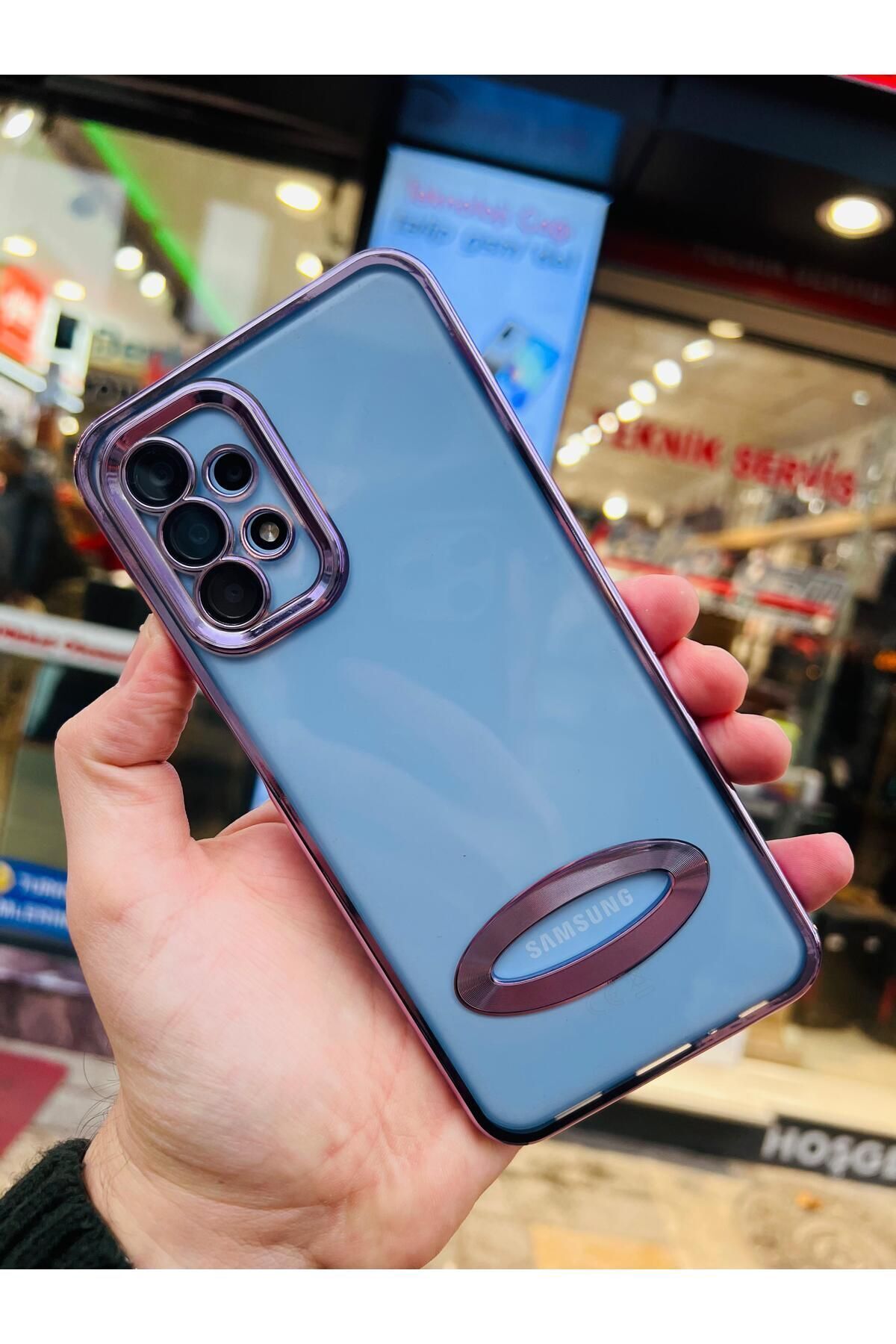 Samsung Galaxy A34 Logo Detailed Edges Luxury Omega Case with Color Camera Protection