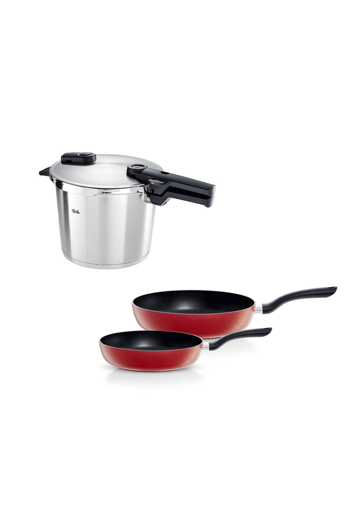 Fissler Vitaquick Premium 6 Litre Düdüklü Tencere + Kırmızı Cenit Tava Set