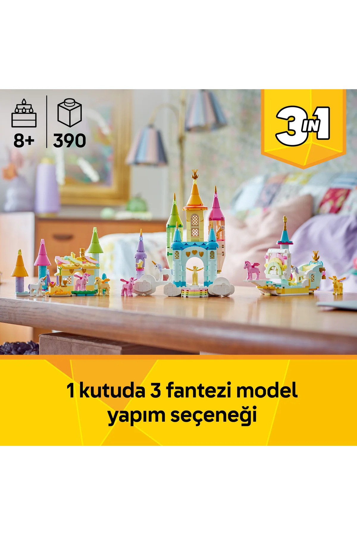 LEGO ® Creator 3'ü 1 Arada Tek Boynuzlu At Kalesi 31175 - 8+ Çocuklar için Oyuncak Yapım Seti (390 P) fotoğrafı 5 (önizleme)