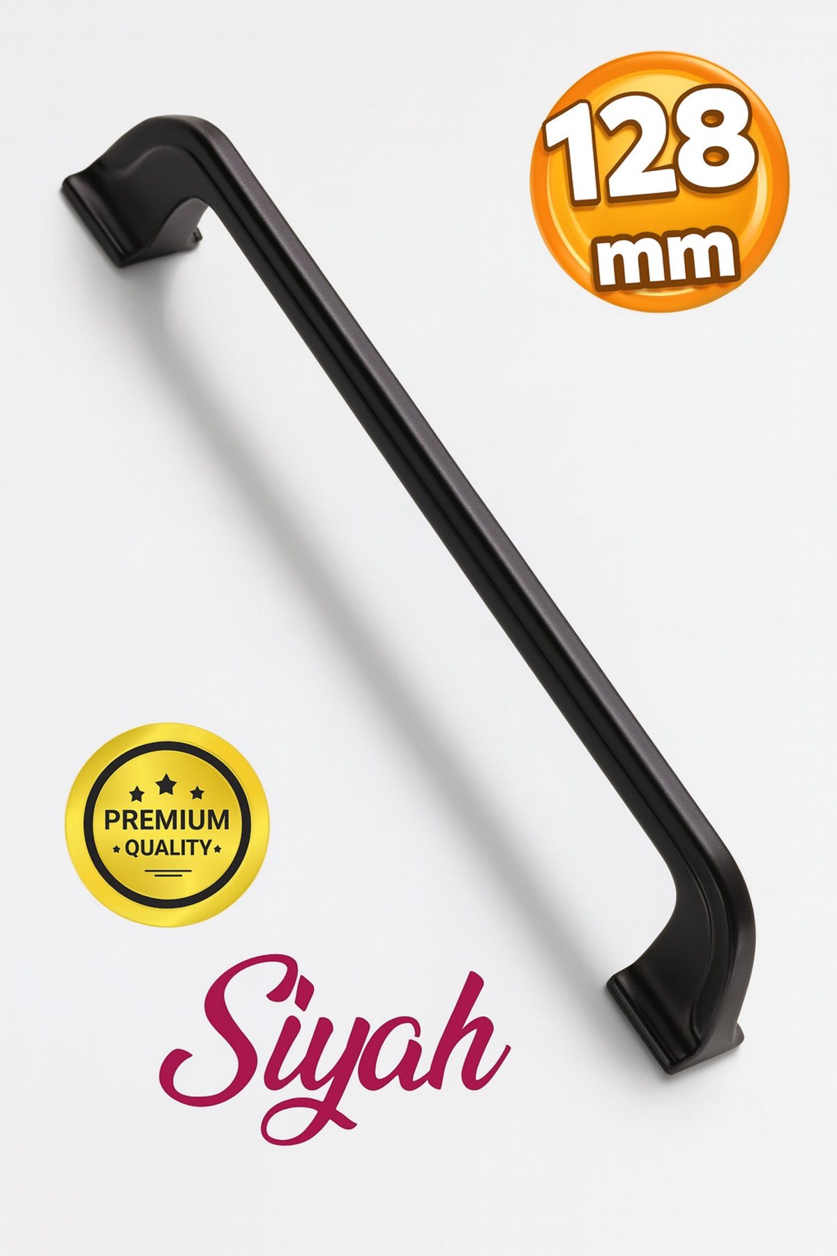 Alperen Flat Furniture Kitchen Drawer Cabinet Cabinet Handle (128 MM-12.8 CM) Handle Black Metal Handles