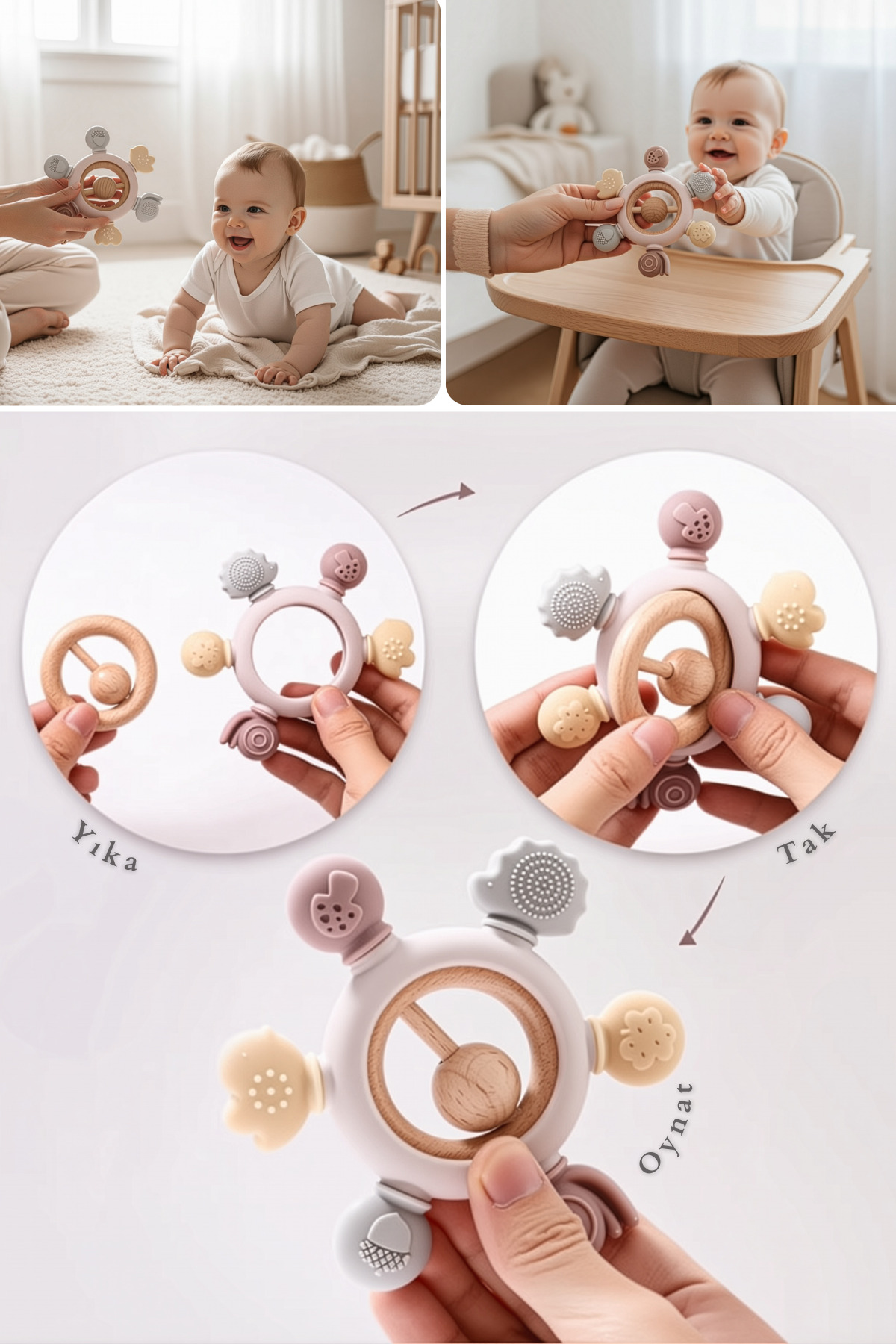 Kiwi Yummy Çıngıraklı Bebek Diş Kaşıyıcı–Ağrısız Diş Çıkarma, %100 Güvenli ve Organik, Annelerin Seçimi fotoğrafı 4 (önizleme)