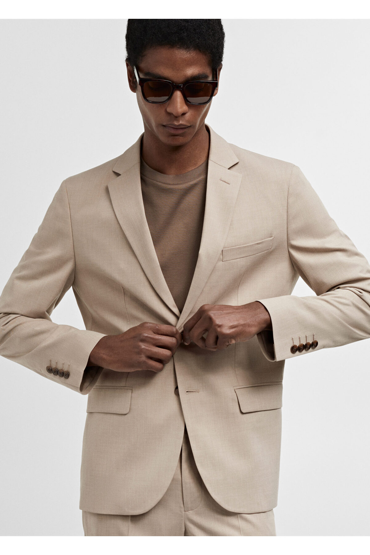 ژاکت مردانه بژ منگو | 67015987 اورجینال - تصویر 5