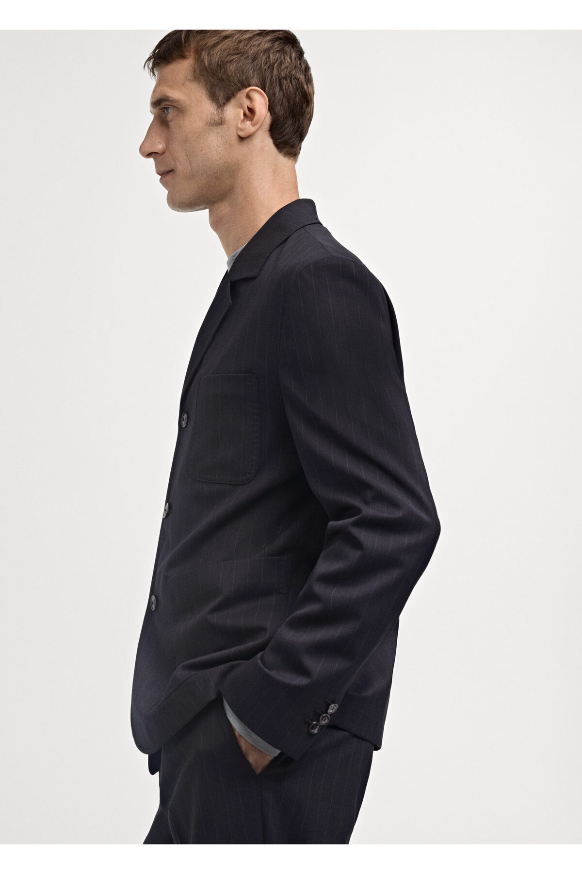 ژاکت مردانه آبی سرمه ای منگو | 77005977 اورجینال - تصویر 5