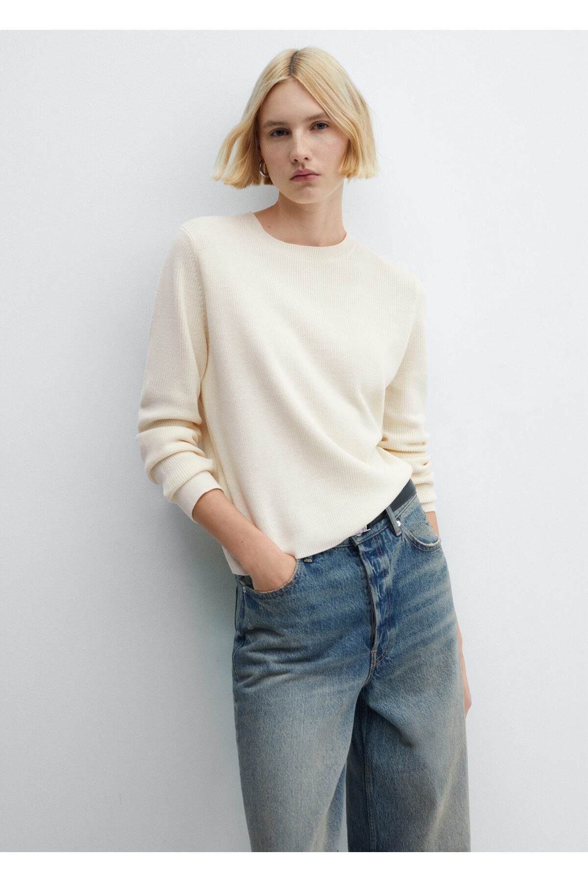 بافت و پلیور زنانه اکرو منگوMANGO | 67095735 اورجینال - تصویر 8