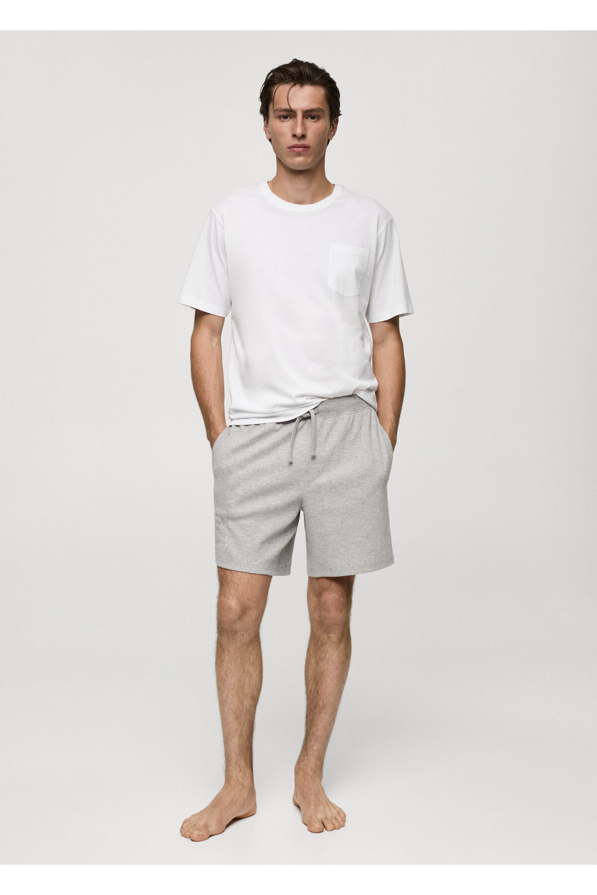 ست پیژامه و لباس خواب MANGO اورجینال مردانه برند مانگو 77050592 White Men's Pajama Set 77050592 - تصویر 7