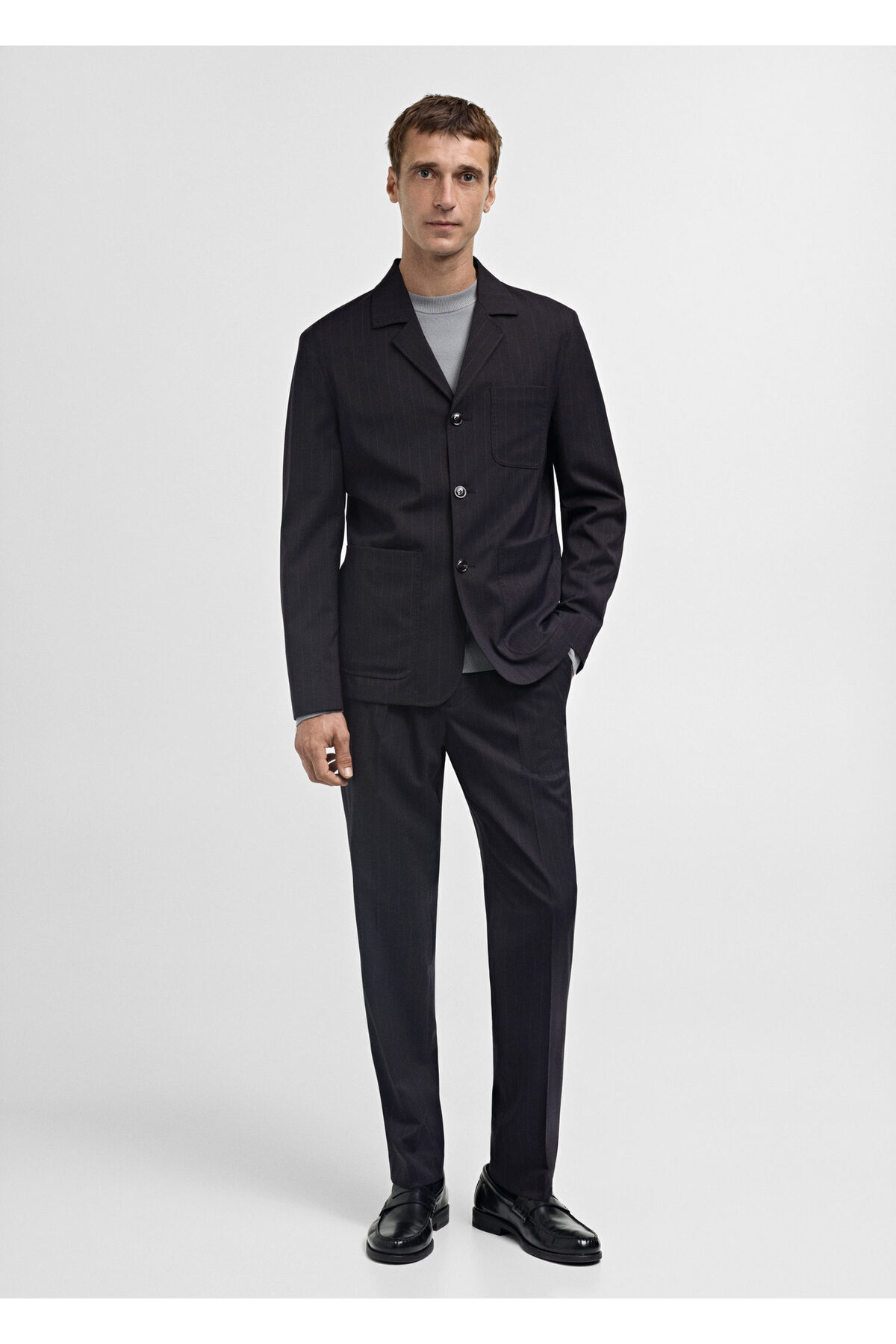 ژاکت مردانه آبی سرمه ای منگو | 77005977 اورجینال - تصویر 9