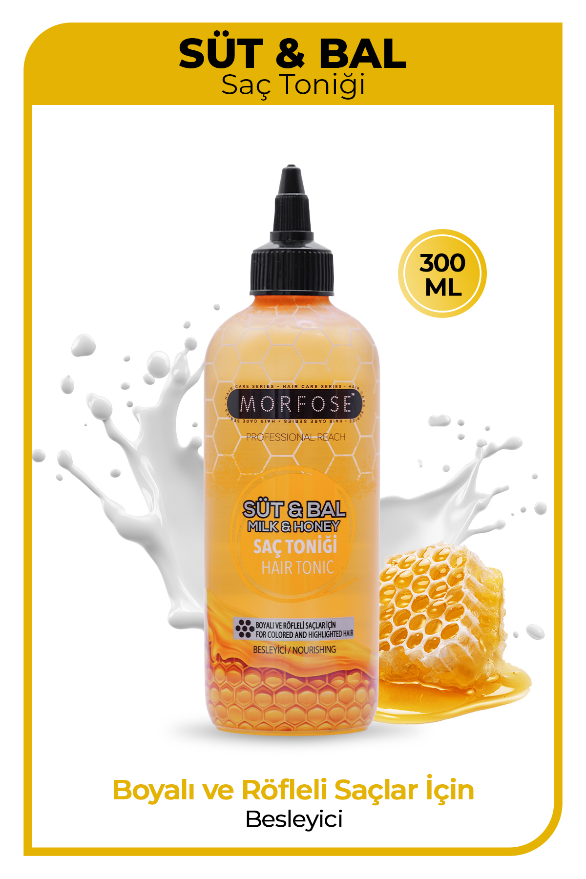 Morfose Süt & Bal Saç Toniği 300 ml - Yoğun Nemlendirme, Besleme
