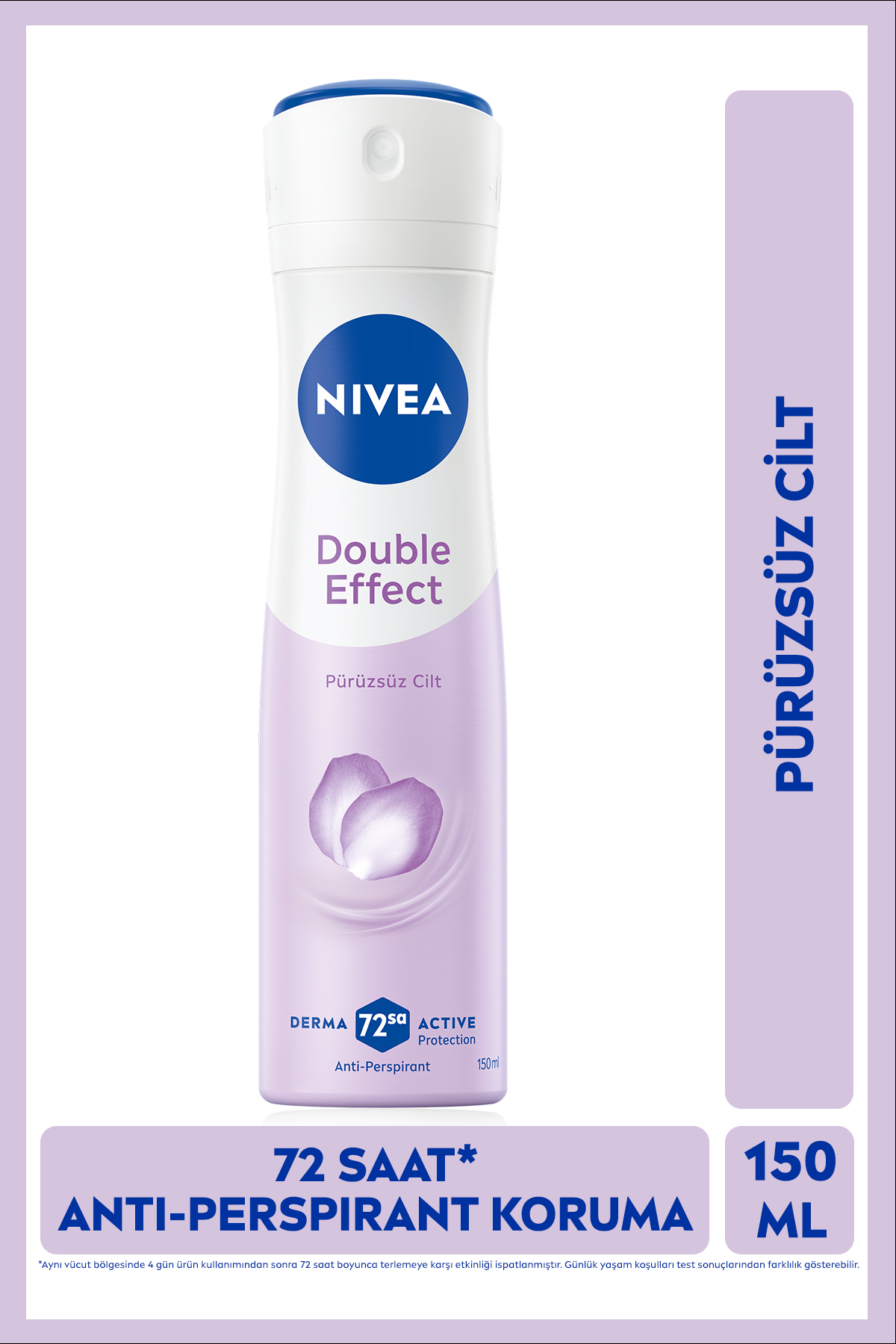 NIVEA Kadın Sprey Deodorant Double Effect 150 ml,72 Saat Anti Perspirant Koruma,Pürüzsüz Cilt
