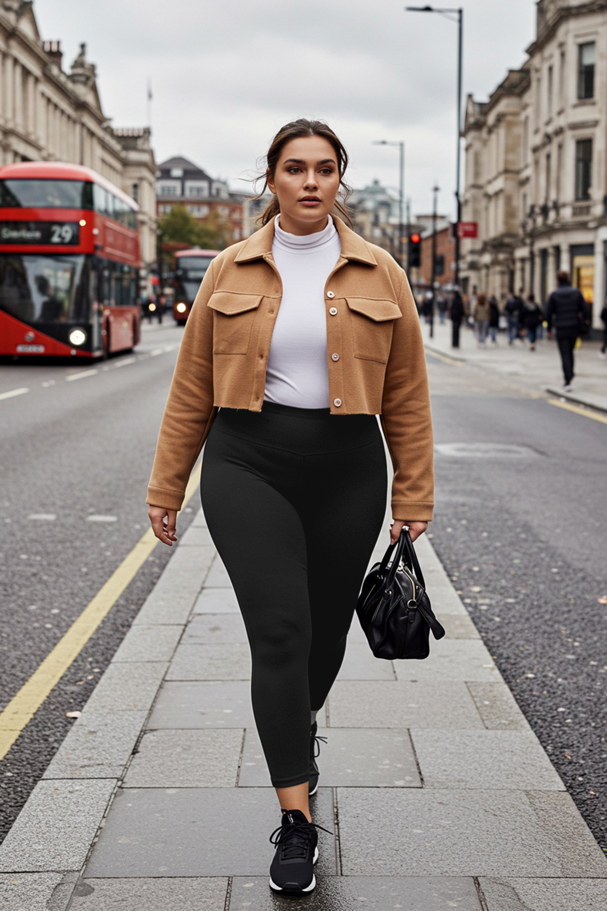 Trendyol Curve Schwarze gestrickte, figurformende Sport-Leggings in Übergröße...