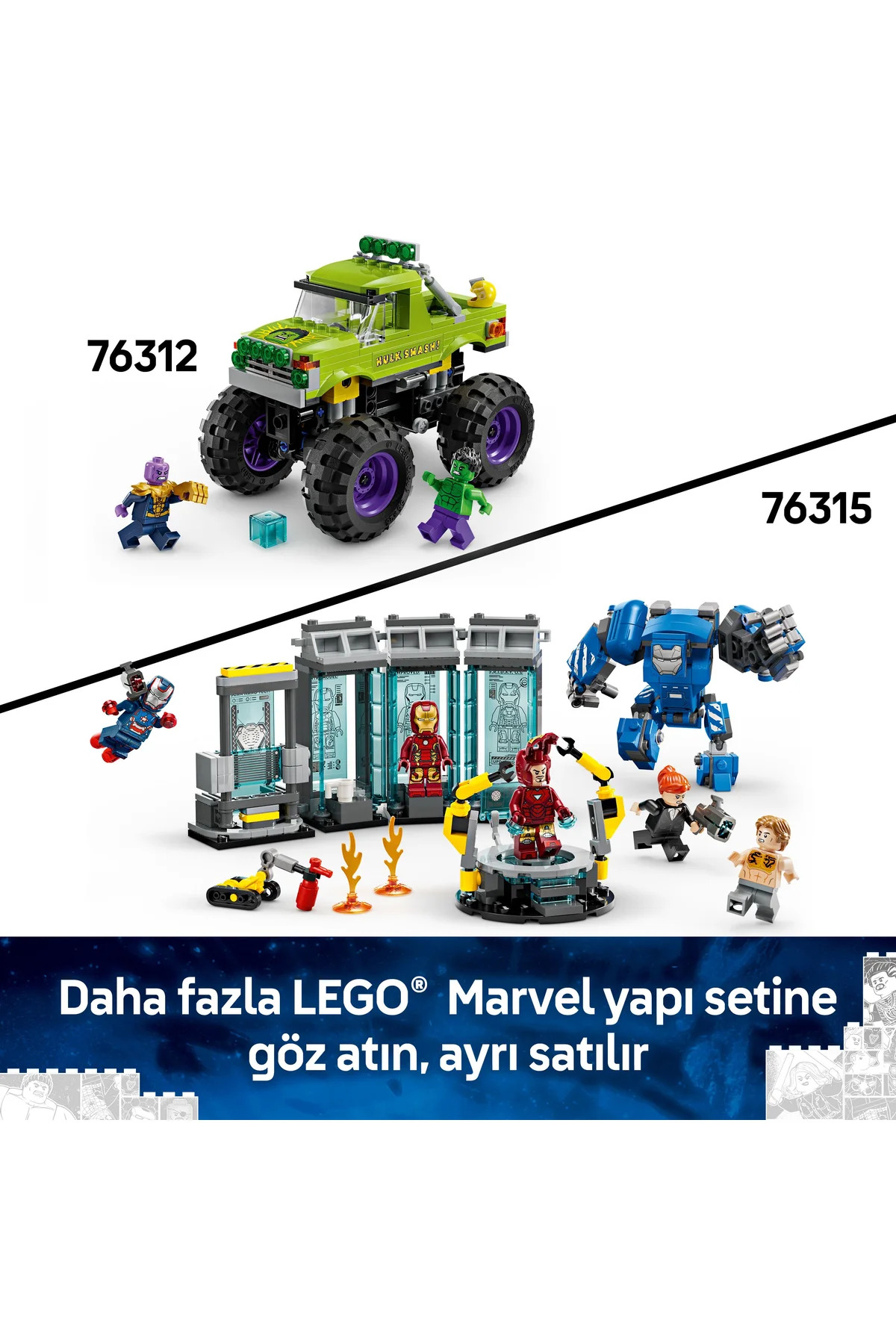 ® ǀ آزمایشگاه مرد آهنی مارول: تالار زره ۷۶۳۱۵ - مجموعه ساختنی اسباببازی خلاقانه ۸+ (۳۸۴ قطعه)