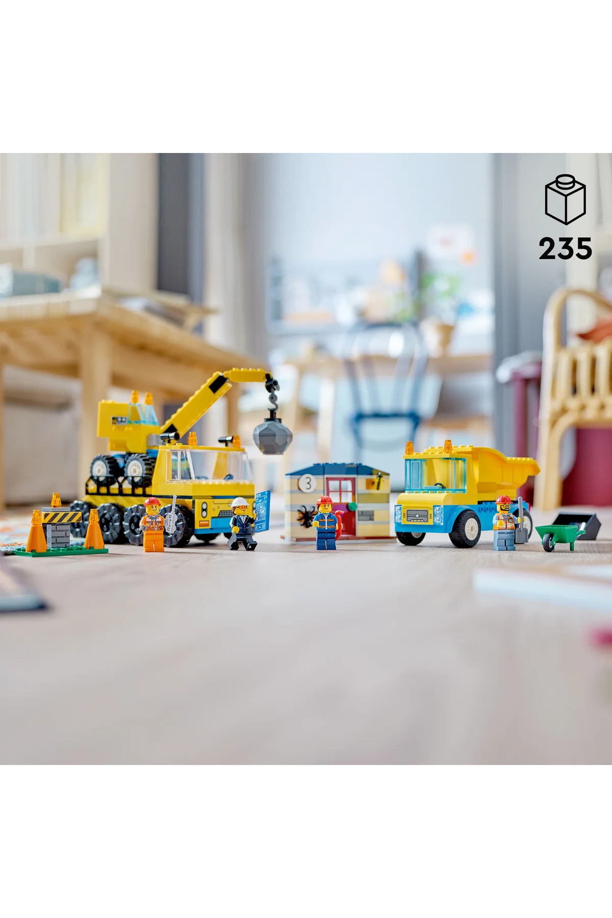 ® کامیونهای ساختوساز شهری و بالکرین تخریب 60391 - مجموعه ساختوساز اسباببازی خلاقانه ۴+ (۲۳۵ قطعه)