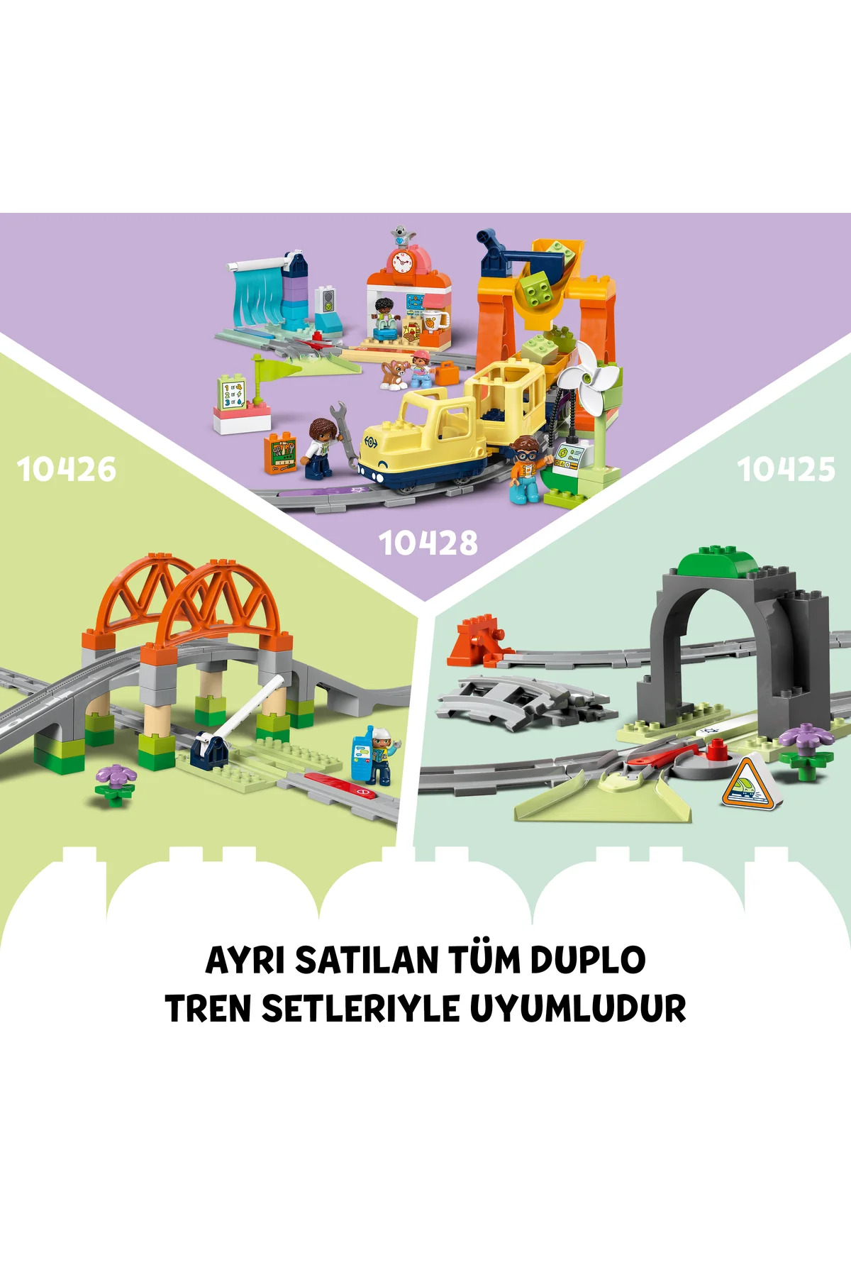 مجموعه ساختنی قطار ماجراجویی تعاملی دوپلو 10427 برای کودکان ۲+ ساله (۵۷ قطعه)