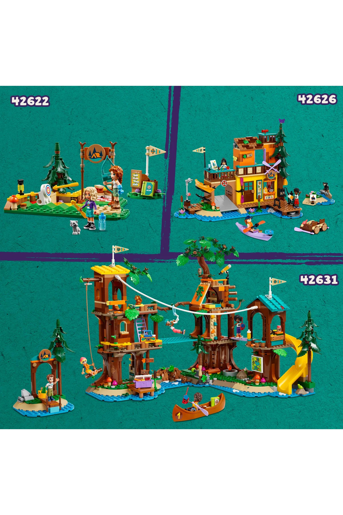 ® کمپ ماجراجویی دوستان کلبههای دنج مجموعه ساختنی ۴۲۶۲۴ برای کودکان ۷ سال به بالا (۴۳۷ قطعه)