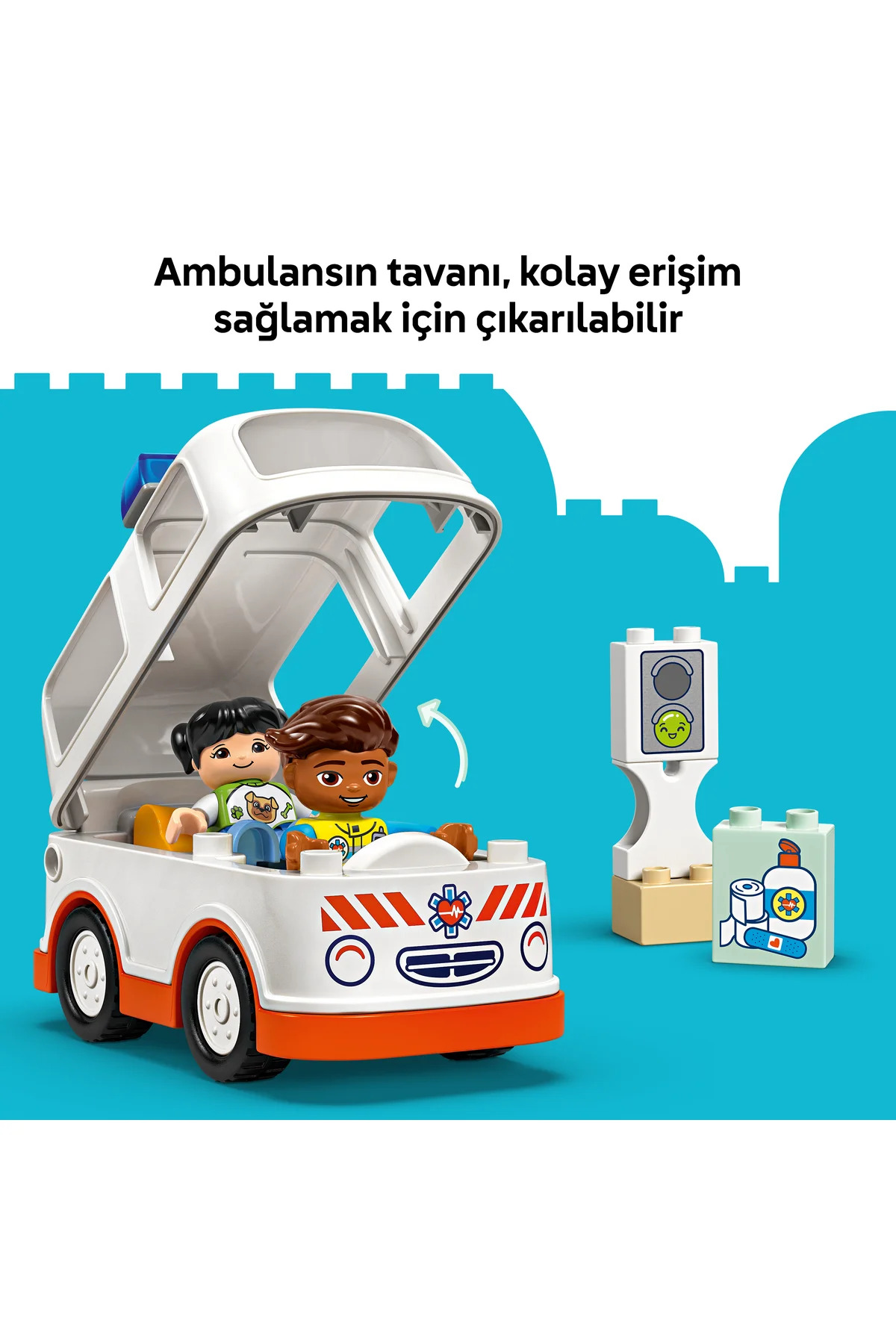 مجموعه ساختنی آمبولانس و راننده دوپلو ۱۰۴۴۷ برای کودکان ۲ سال به بالا (۱۹ تکه)