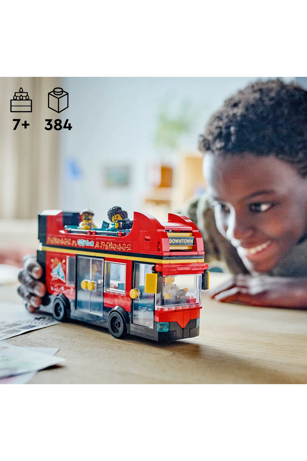 ® اسباب‌بازی اتوبوس دوطبقه گردشگری قرمز شهری 60407