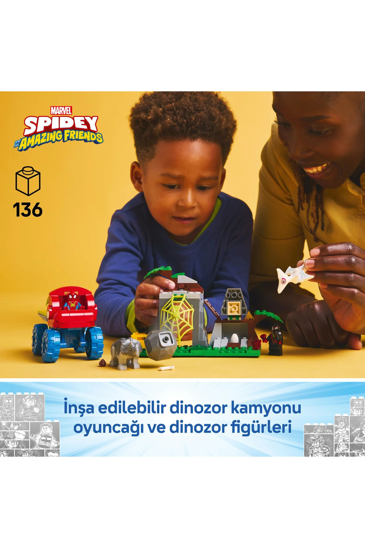 ® مجموعه ساختنی مارول اسپایدی و دوستان شگفت‌انگیزش ۱۱۱۹۹ برای کودکان ۴ سال به بالا (۱۳۶ قطعه)