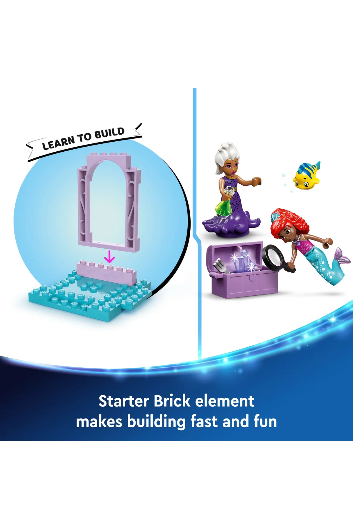 ® ǀ مجموعه ساختنی غار کریستالی پری دریایی دیزنی آریل ۴۳۲۵۴ برای کودکان ۴+ سال (۱۴۱ قطعه)