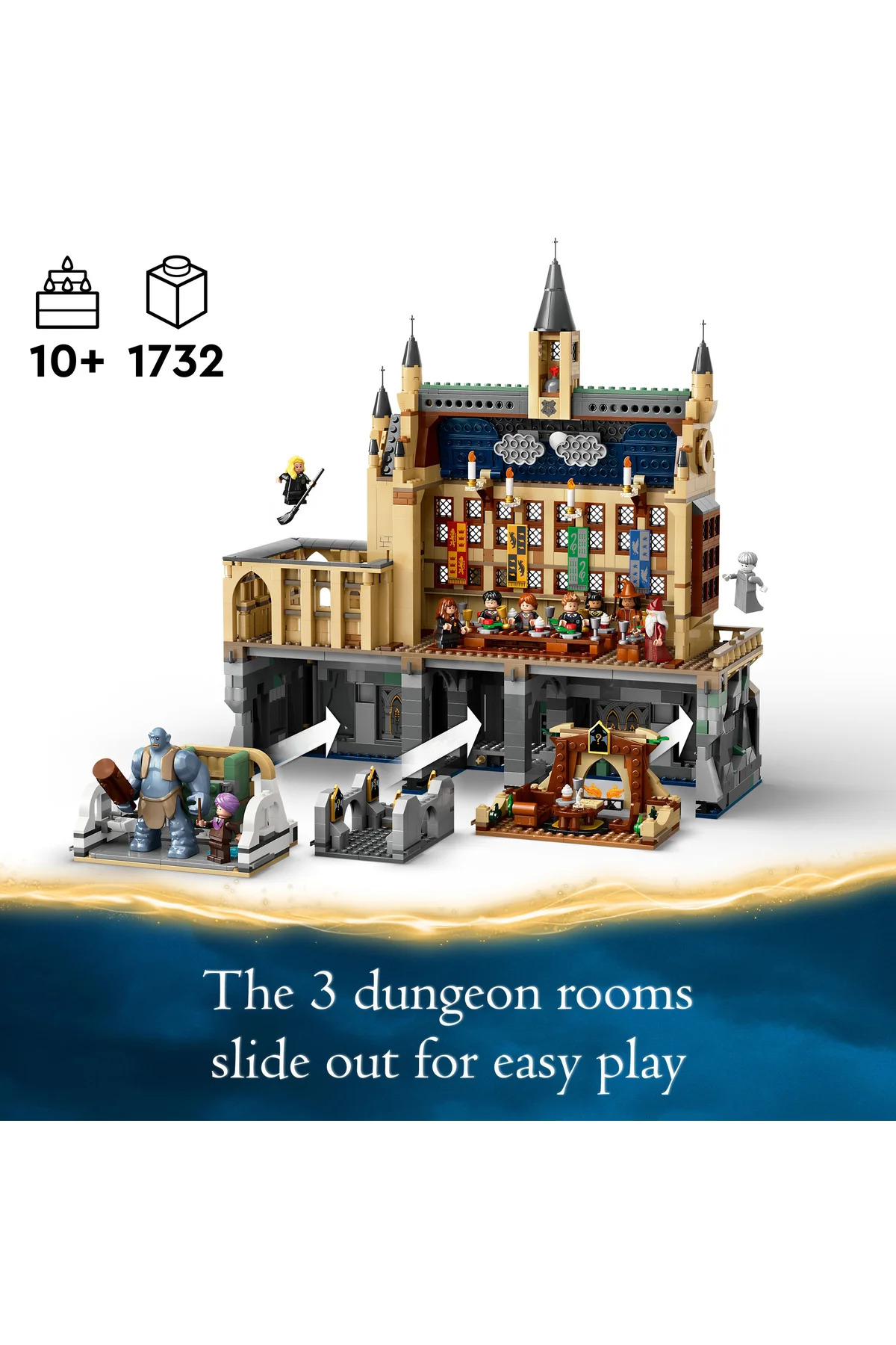 ® هری پاتر قلعه هاگوارتز: تالار بزرگ ۷۶۴۳۵ مجموعه ساختنی برای کودکان ۱۰+ ساله (۱,۷۳۲ قطعه)