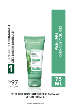 Yves Rocher Yüz Peelingi-Karma,Yağlı, Sivilce Eğilimli Cilt-Pure Menthe Arınd...