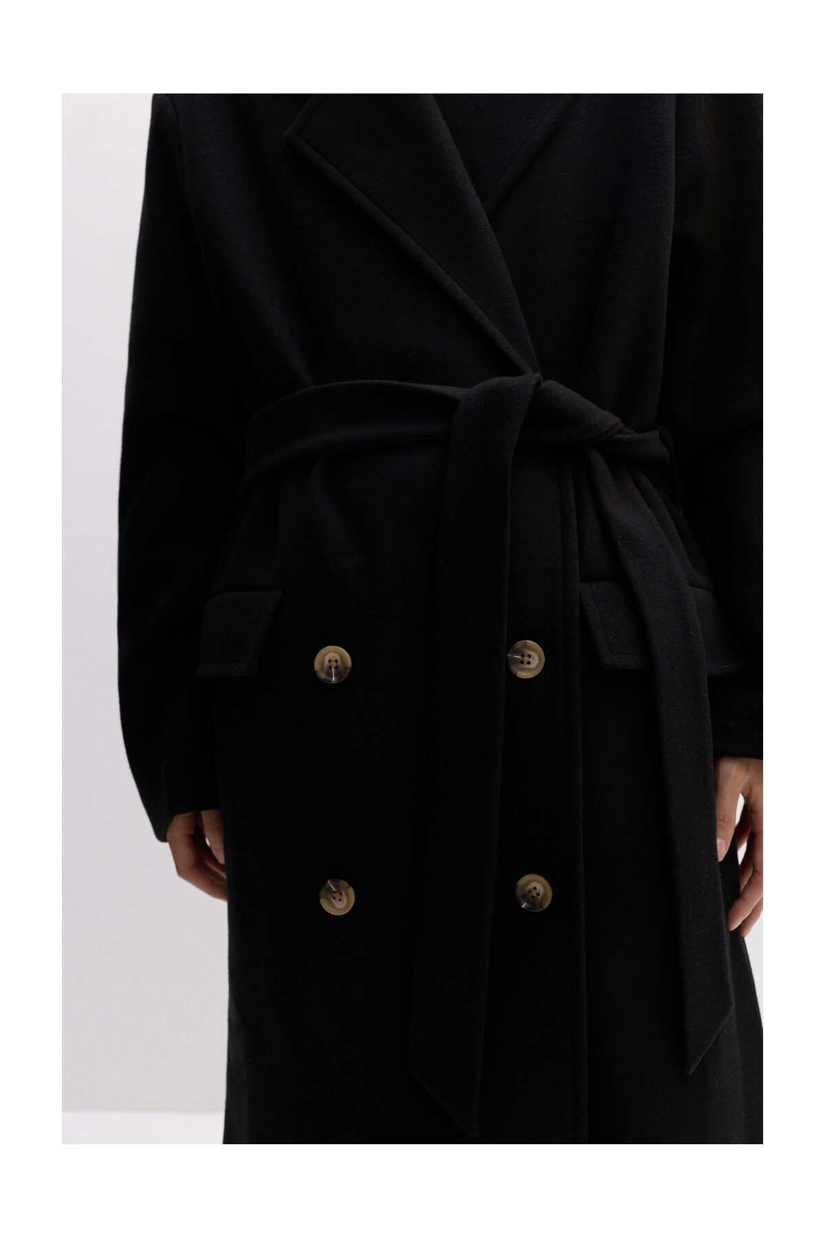 LEFTIES Długi płaszcz damski z syntetycznej wełny