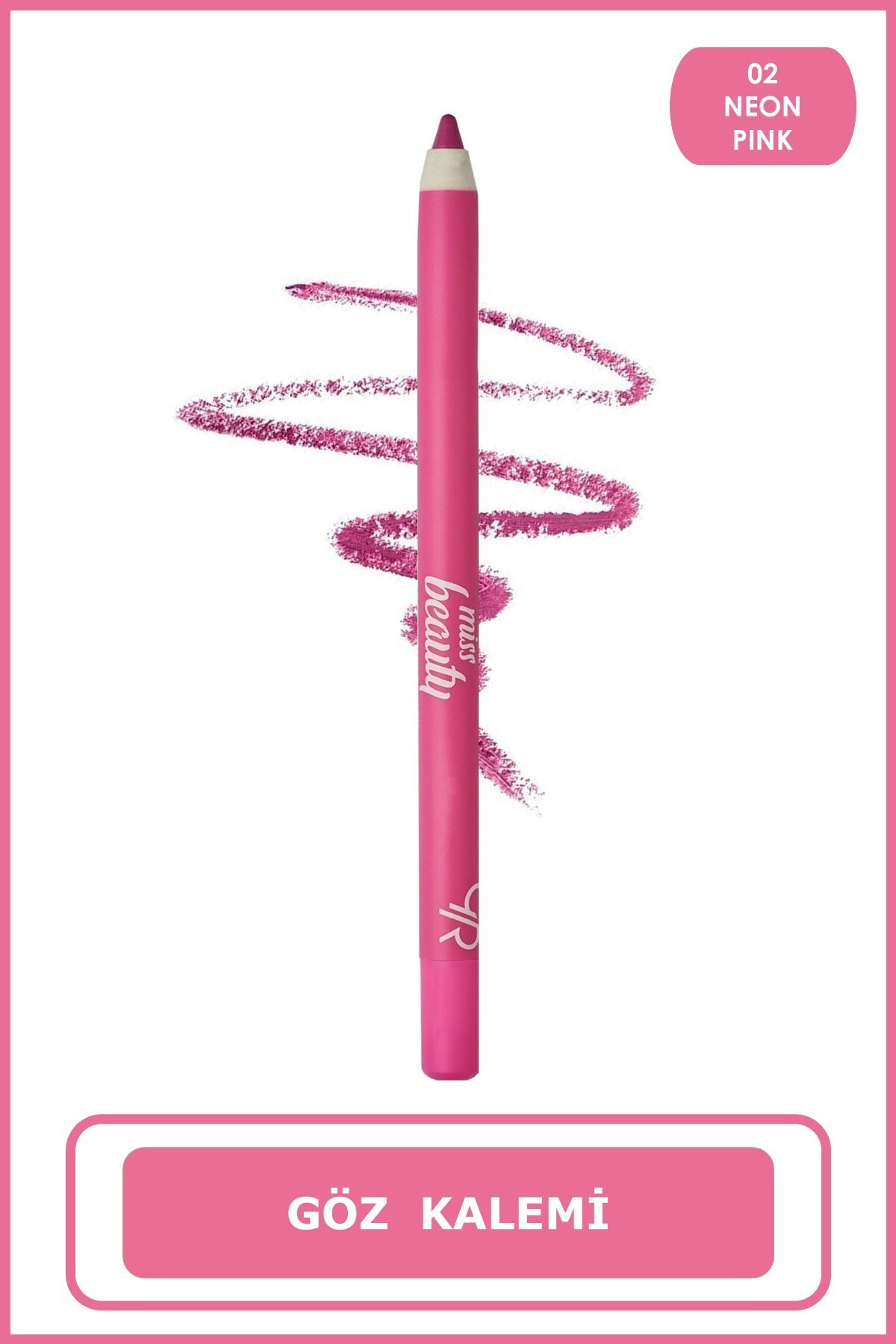 Golden Rose Miss Beauty Colorpop Eyepencil 02 Neon Pink Pamuk Yağı İçerikli Göz Kalemi 1,6 g