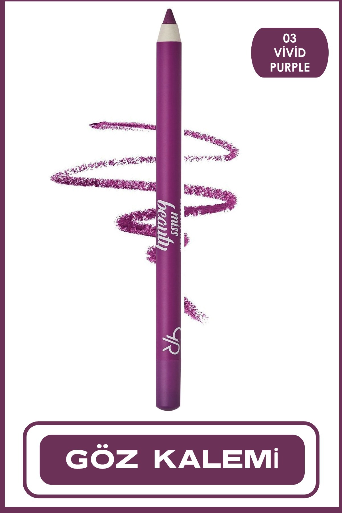 Golden Rose Miss Beauty Colorpop Eyepencil 03 Vivid Purple Pamuk Yağı İçerikli Göz Kalemi 1,6 g