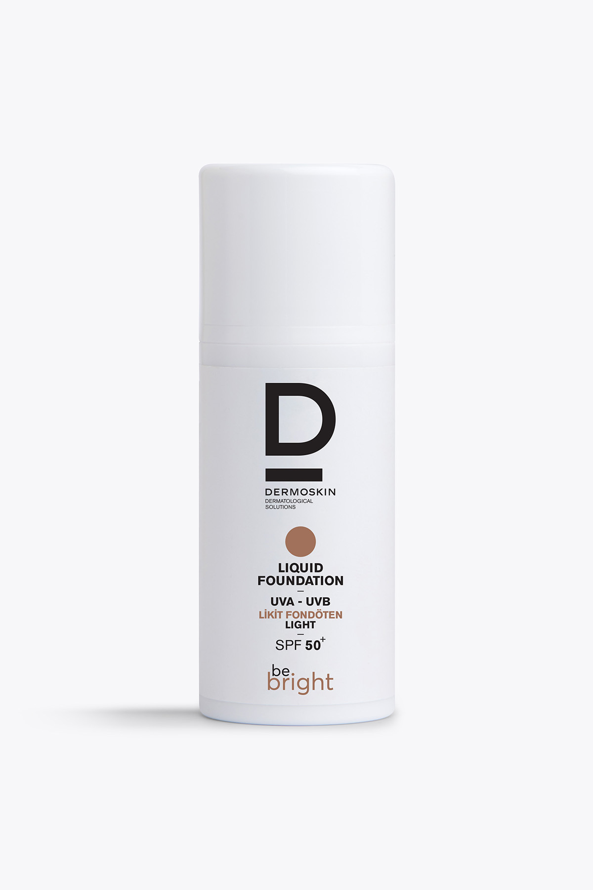 Dermoskin Be Bright Likit Fondöten Light SPF50+ | UVA&UVB Güneş Koruyucu | Yüksek Kapatıcı Fondöten | 33 ml