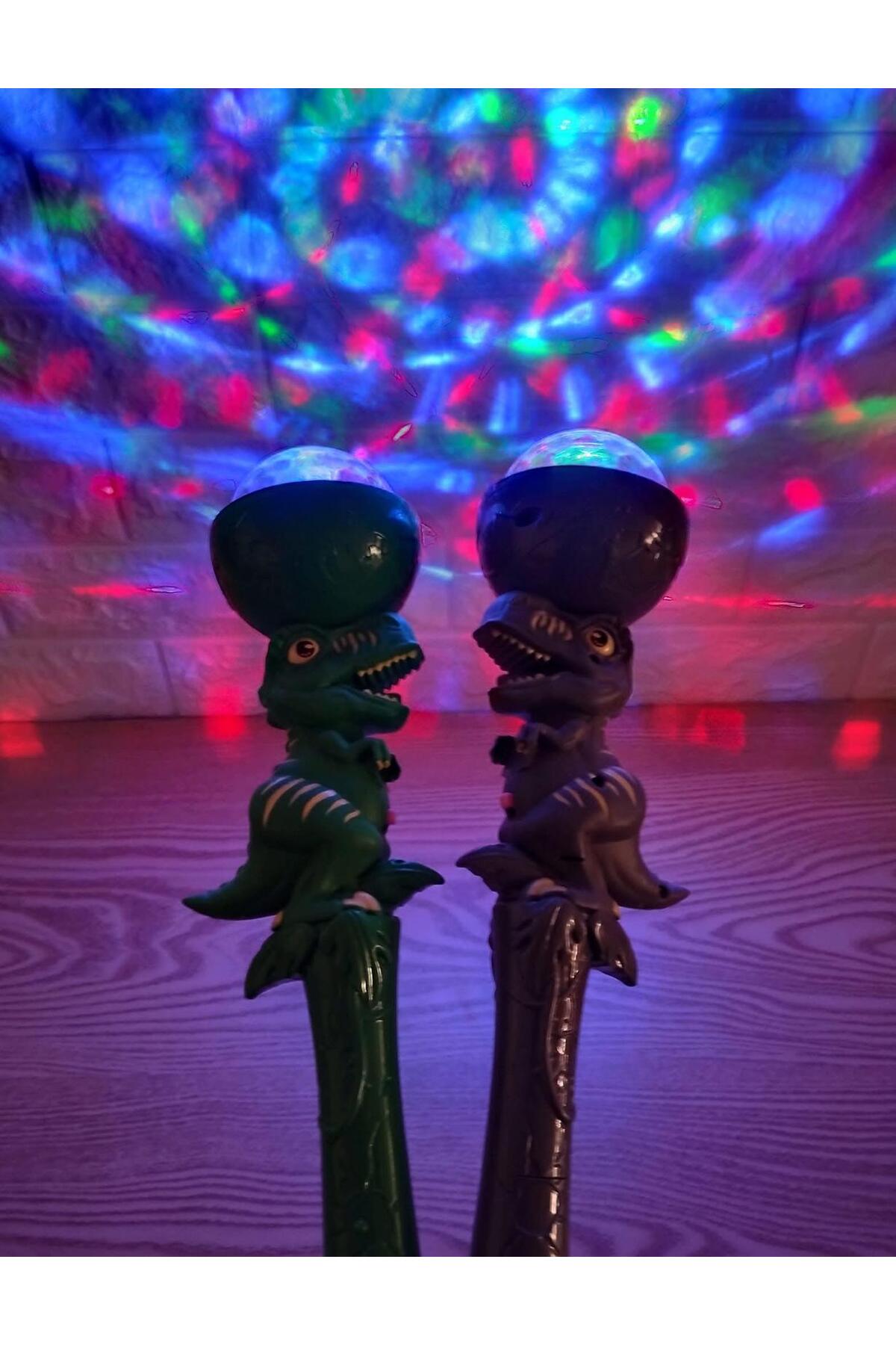 Hyd Sesli Işıklı Dinazor Müzikli Asa Meşale Oyuncak Disko Topu Dönence fotoğrafı 3 (önizleme)