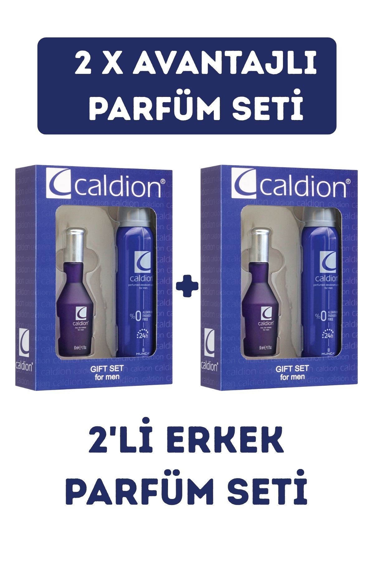 Caldion Avantajlı Erkek Parfüm Seti ( 2 Adet Edt 50 ml Parfüm 2 Adet Deodorant 150 ml )
