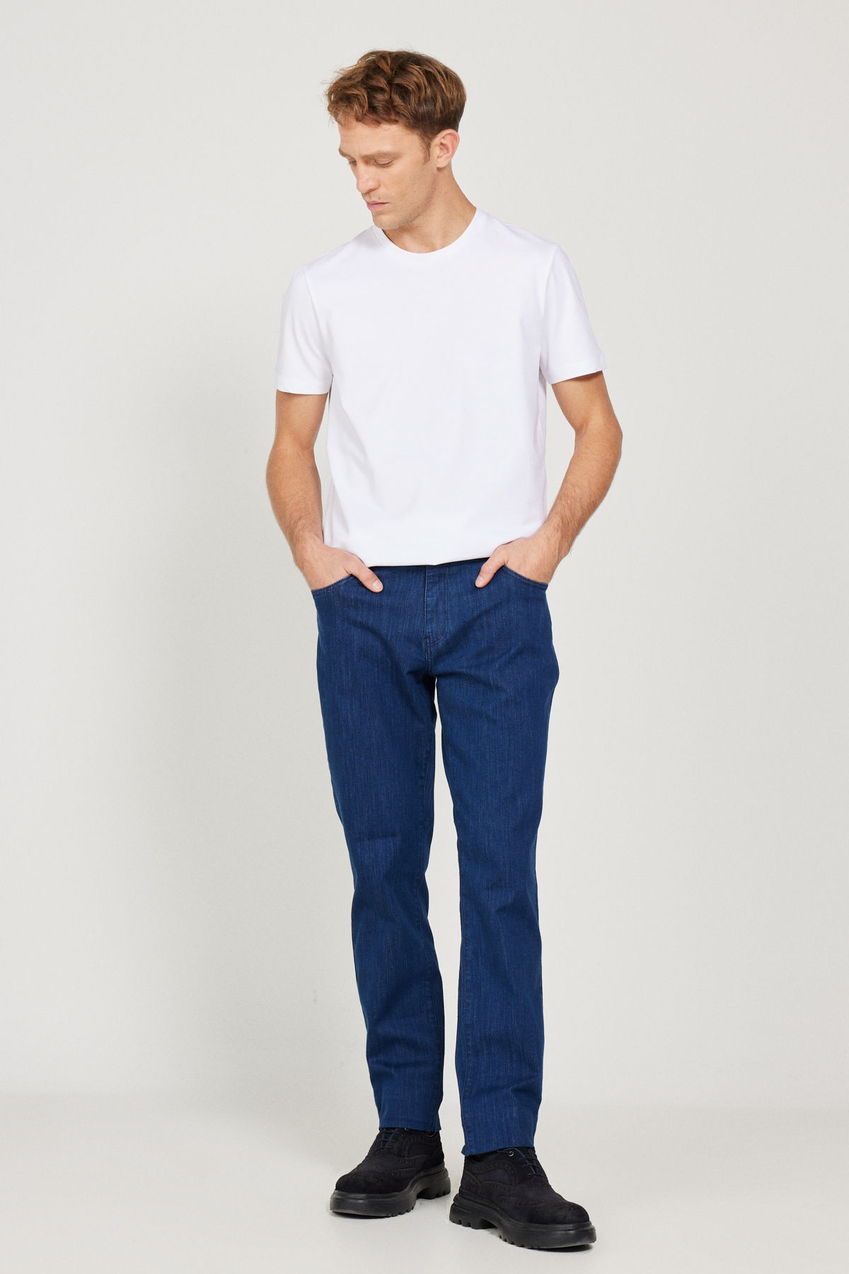 آلتین ییدلیز کلاسیکس شلوار جین مردانه آبی اسلیم فیت باریک 5 جیب نخی